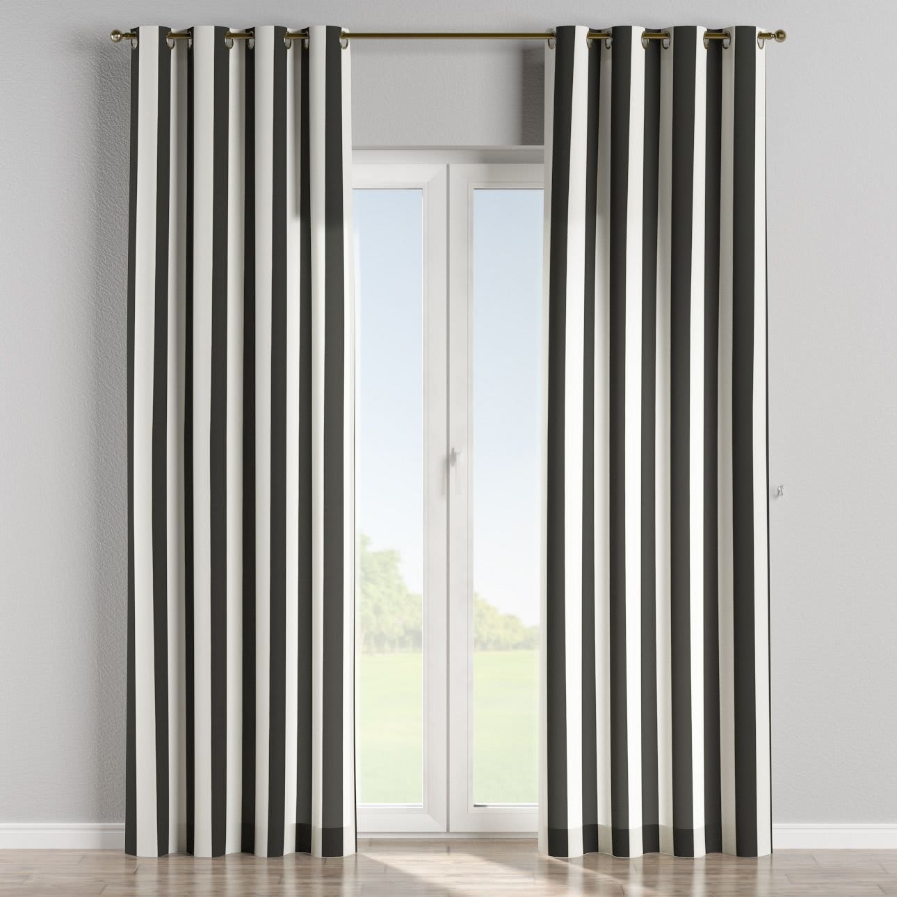 Gestreifter Vorhang 130x100 cm schwarz Maisons weiß, und mit COMICS | Monde Ösen, du