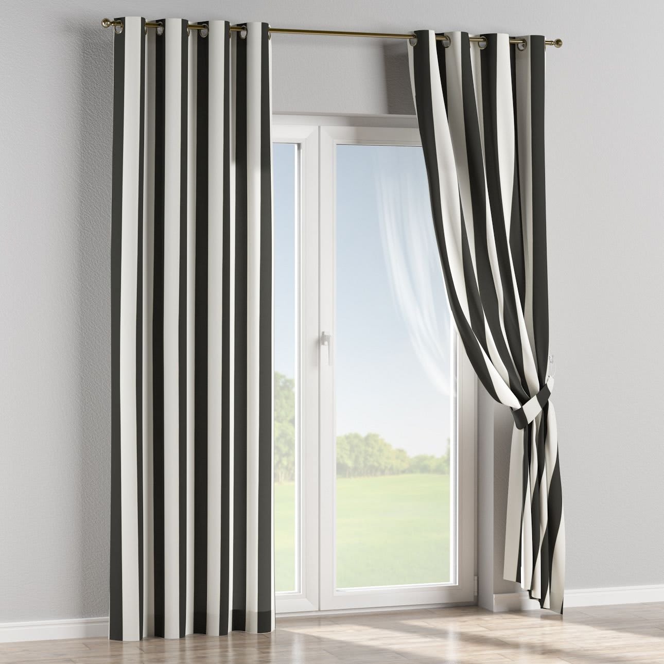 Gestreifter Vorhang mit Ösen, schwarz und weiß, 130x100 cm COMICS | Maisons  du Monde