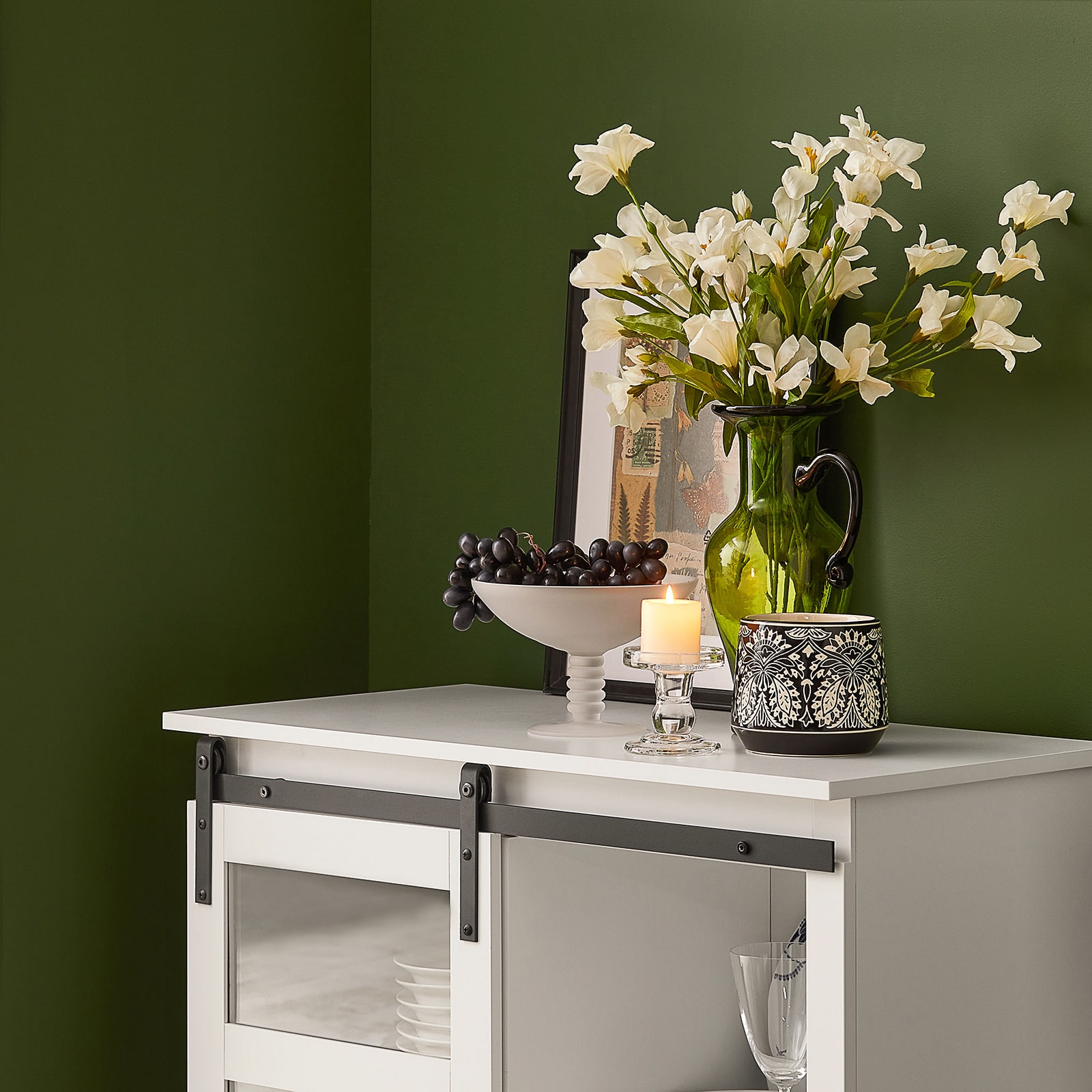 Credenza con ruote bianca in mdf