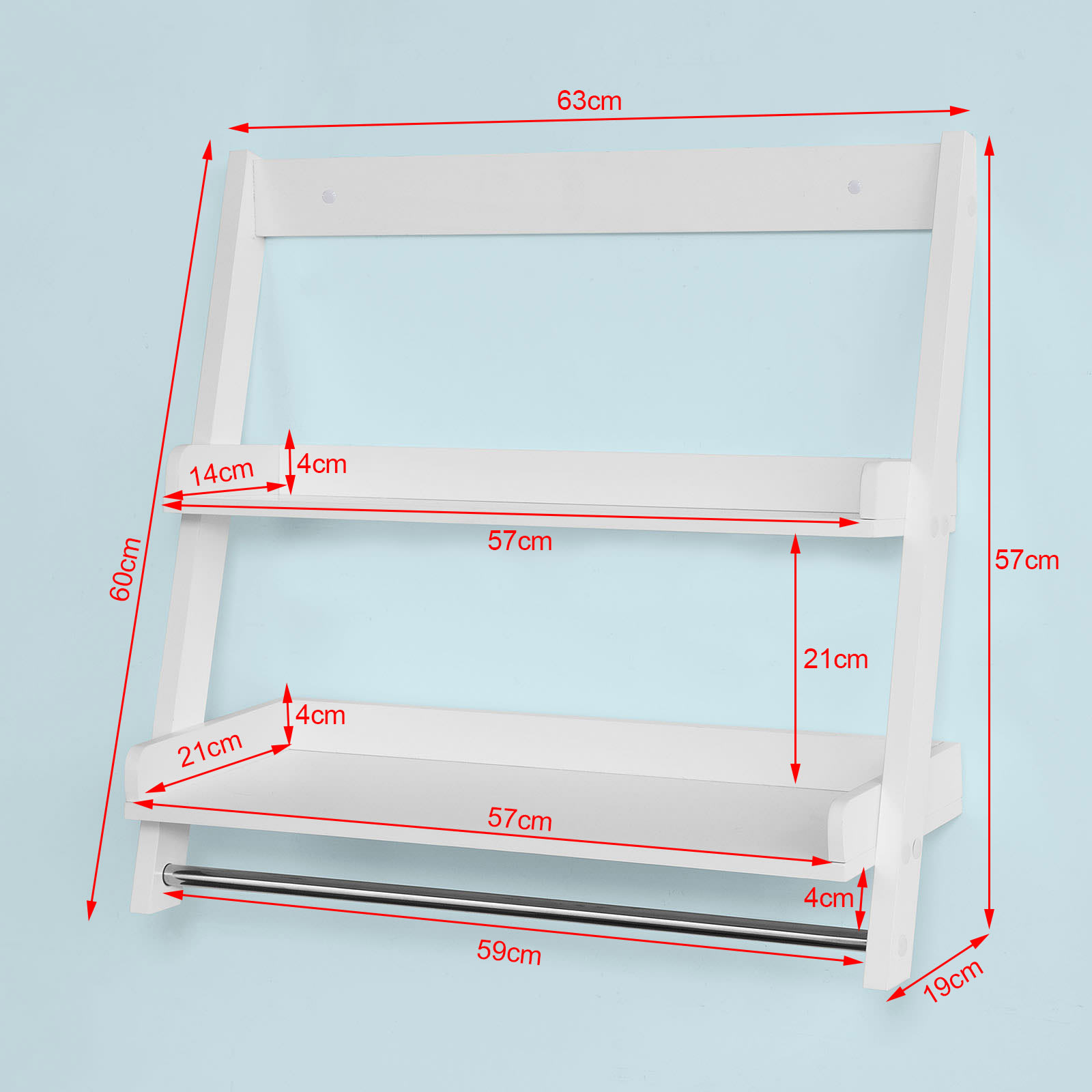 Porta asciugamani bianco in mdf