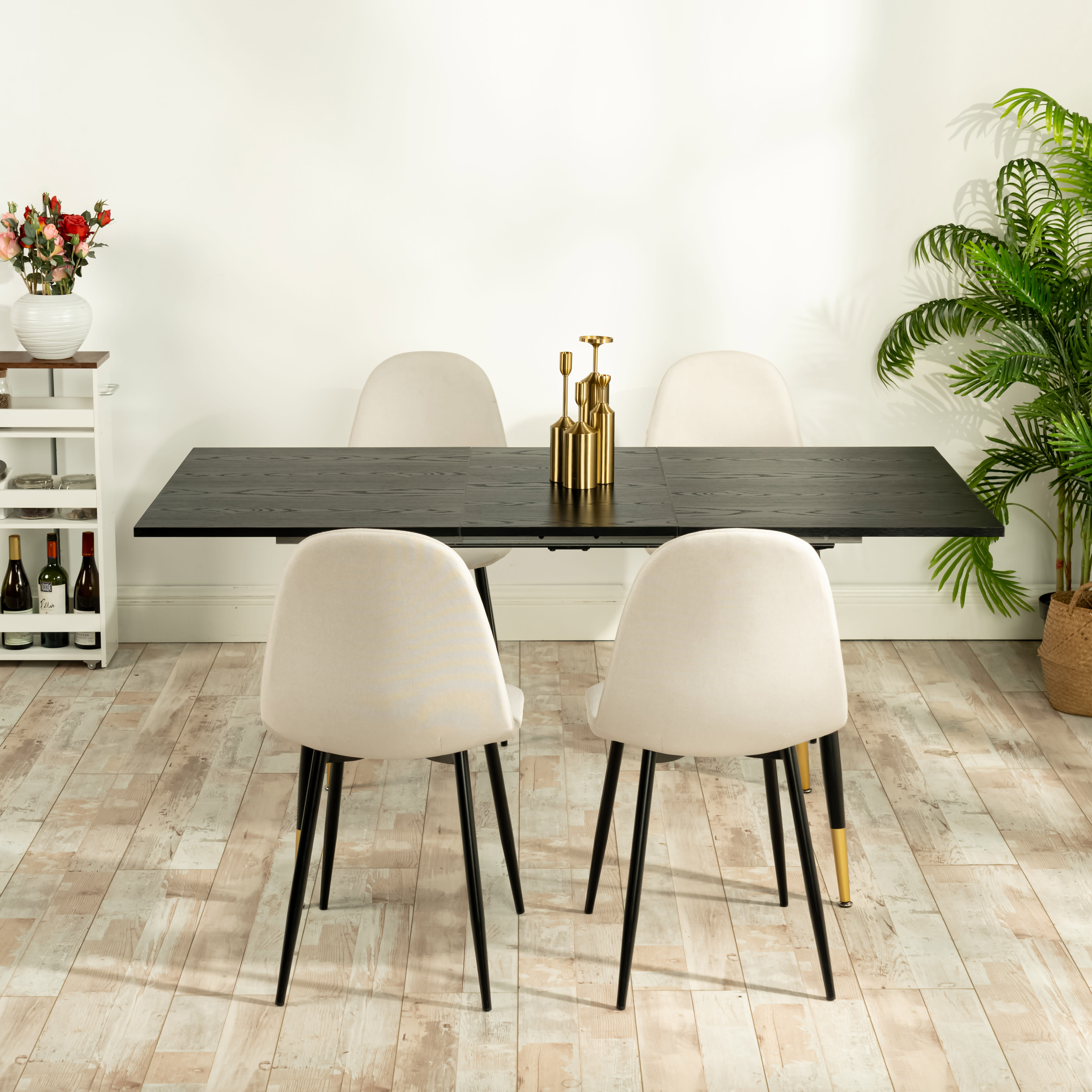 Tavolo da pranzo rotondo scandinavo in legno bianco 80*80*74 cm