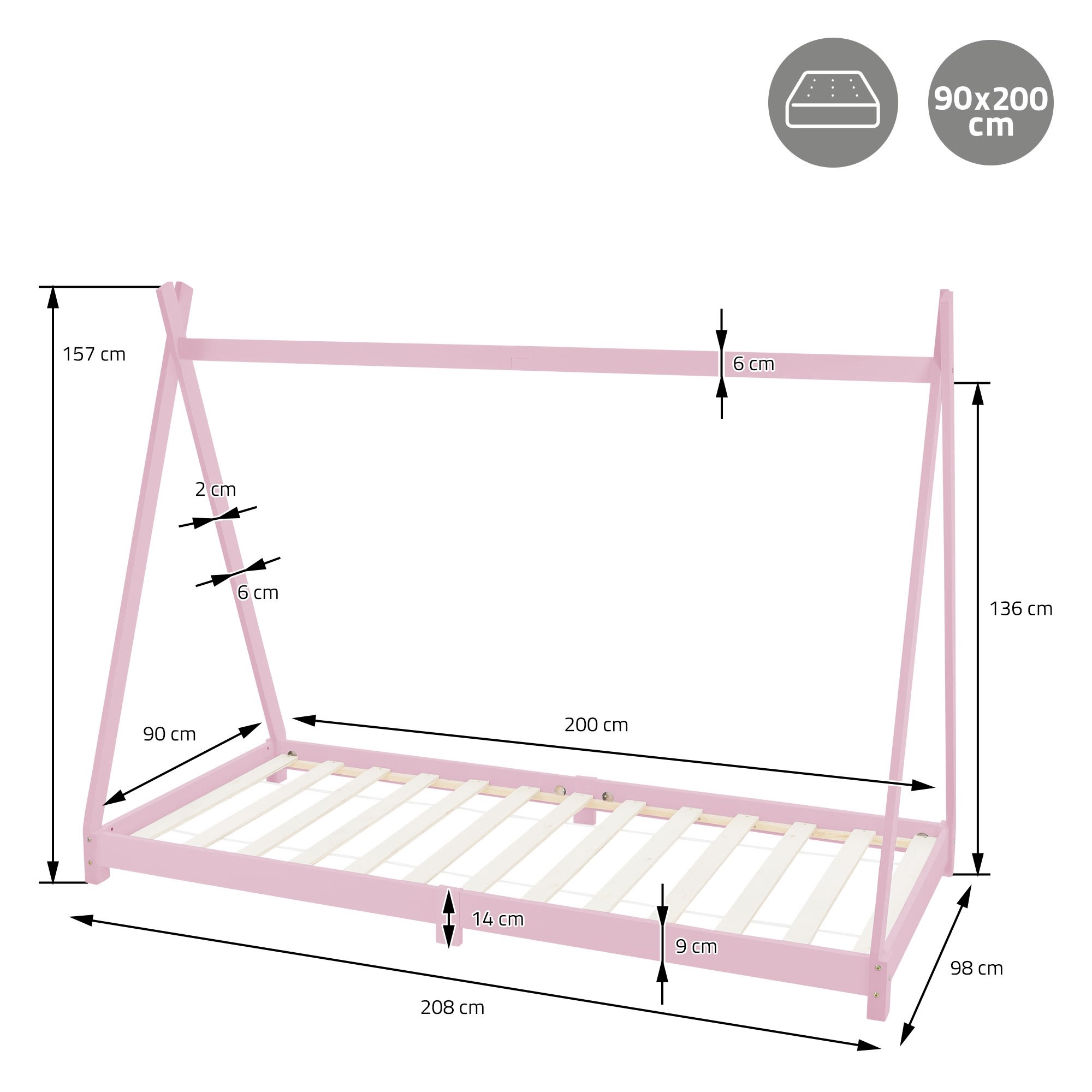 Letto a baldacchino, letto Montessori, tenda da gioco per bambini,  baldacchino letto casa, baldacchino, tenda letto, teepee letto, letto casa,  baldacchino Montessori, letto kura -  Italia