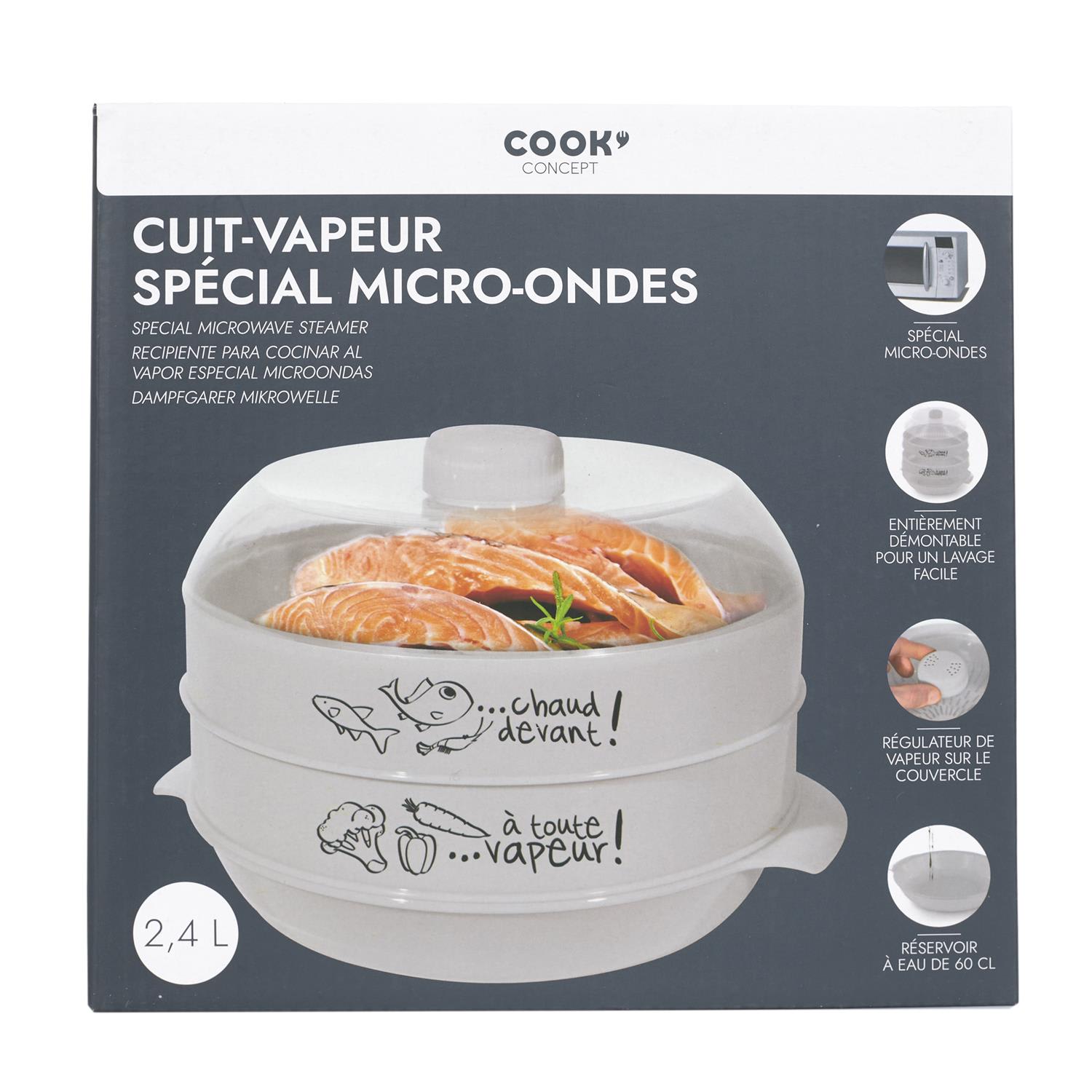 1pc Cuiseur Vapeur Micro-ondes Avec Couvercle, Cuiseur Micro-ondes De  Cuisine, Cuiseur Vapeur De Qualité Alimentaire - Temu France