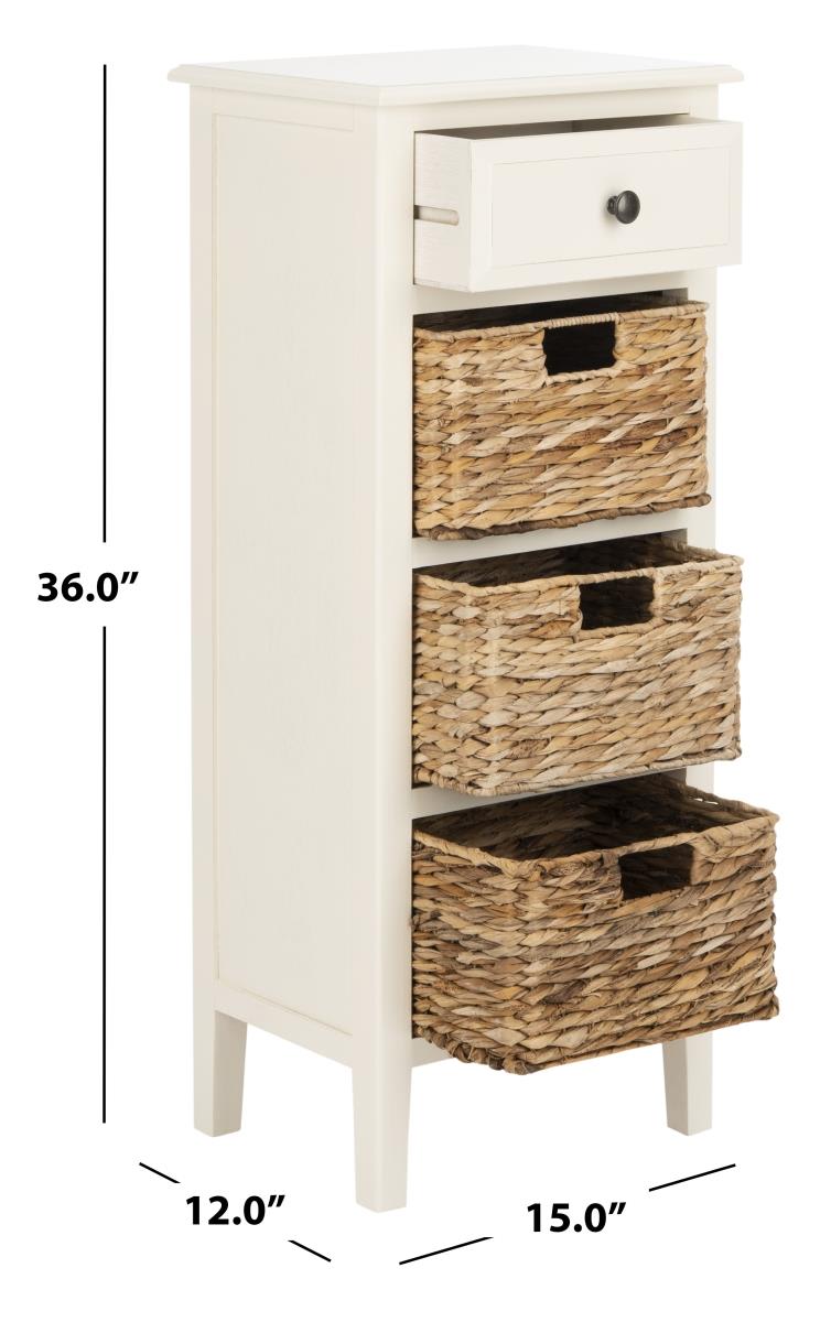 Mueble de almacenaje de madera con 3 cestas blanco - referencia Mqm-240794