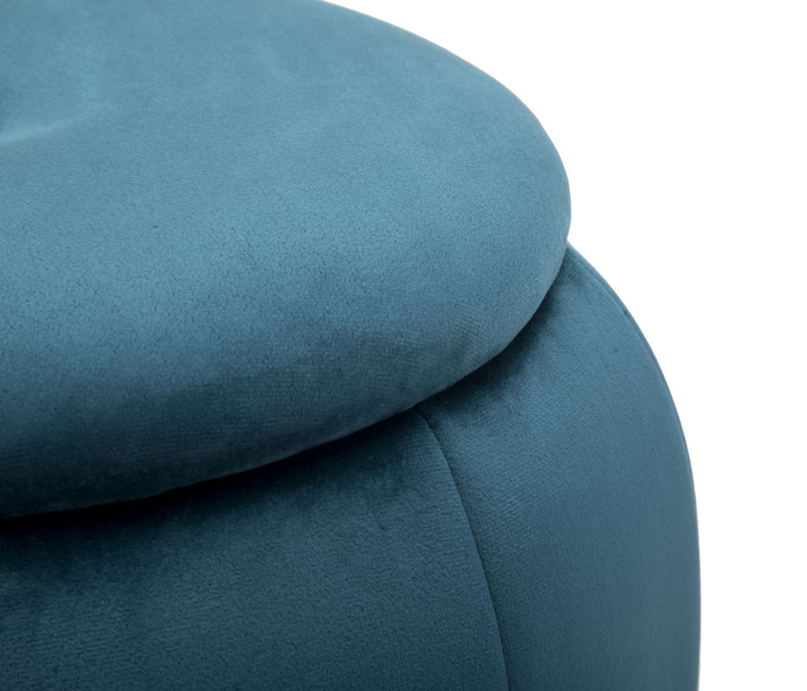 Pouf contenitore in tessuto blu Ø cm 43x43 PARIS