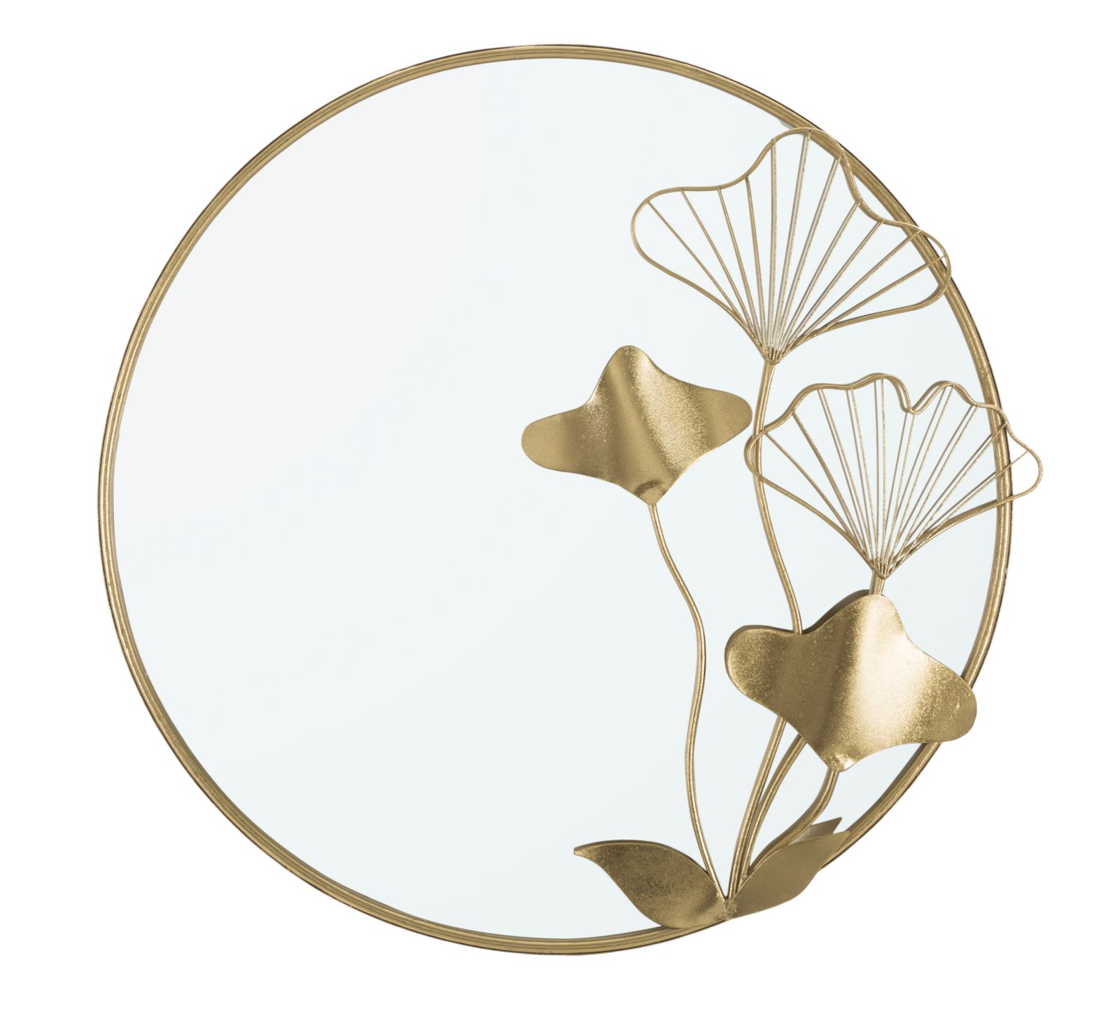 Specchio da parete design particolare metallo foglia oro - 1478