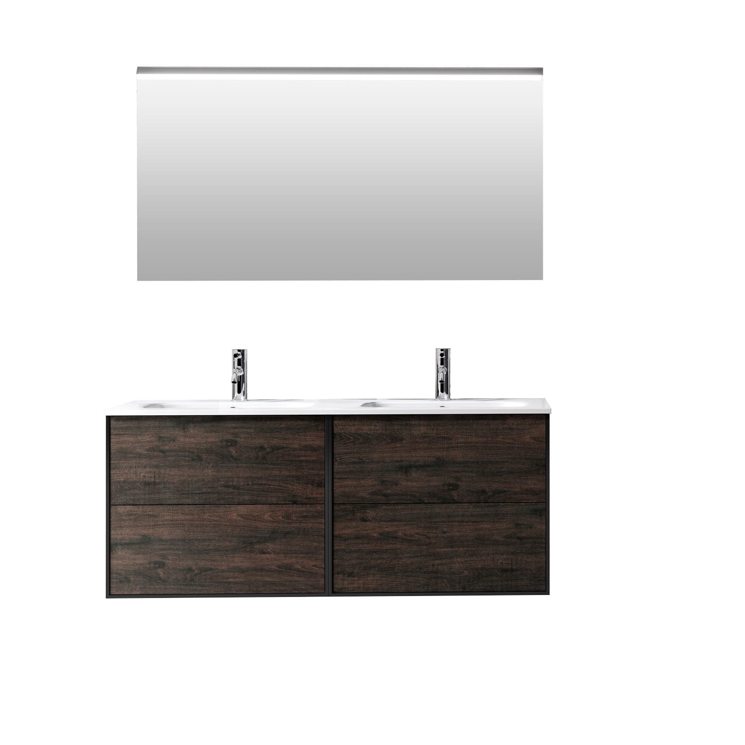 Mobile da bagno con 2 ante e cassetto mdf bianco 60x80x33cm