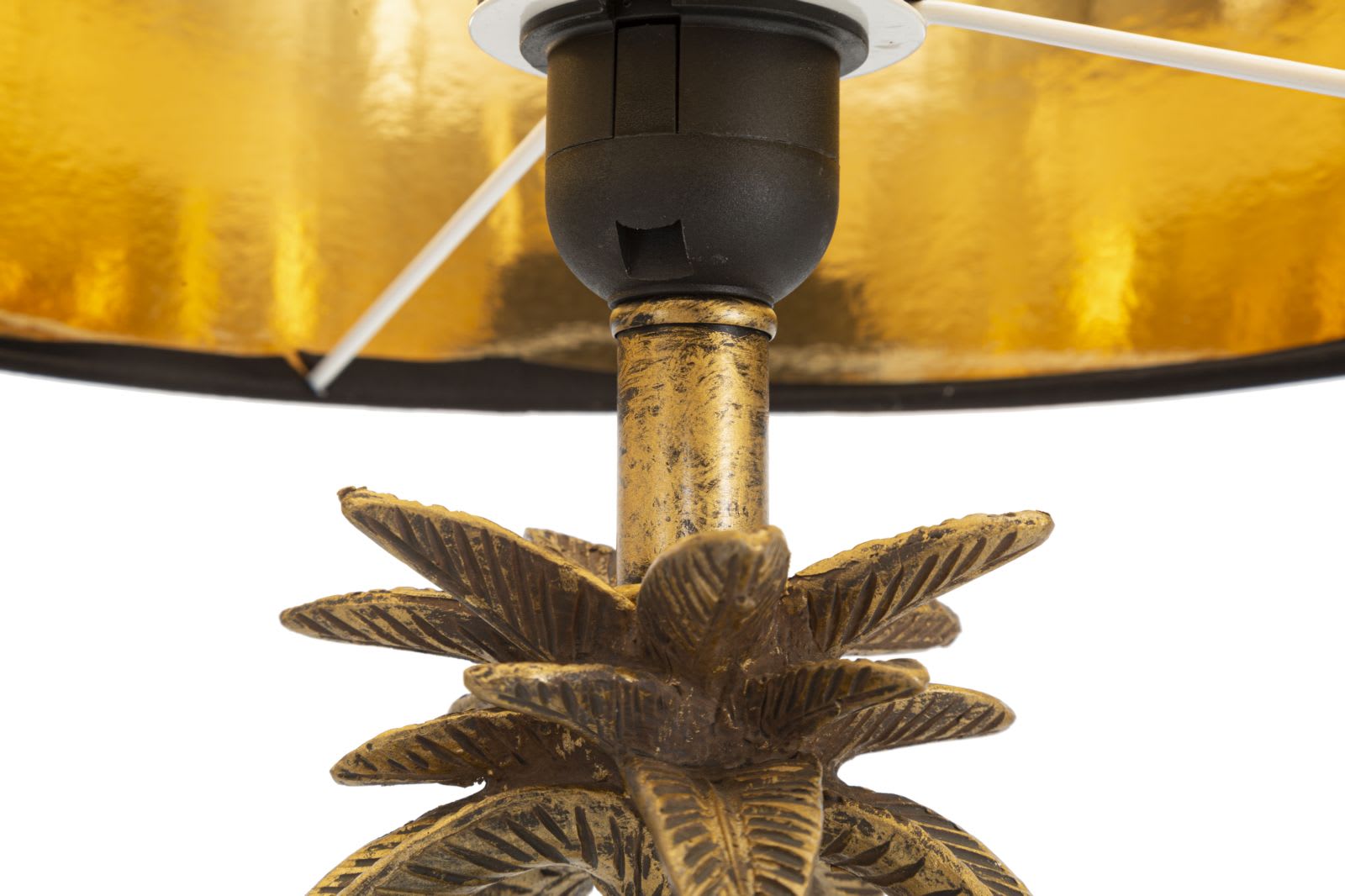 Lampada da tavolo in resina dorata con scimmiette Ø cm 28x61 PALMA