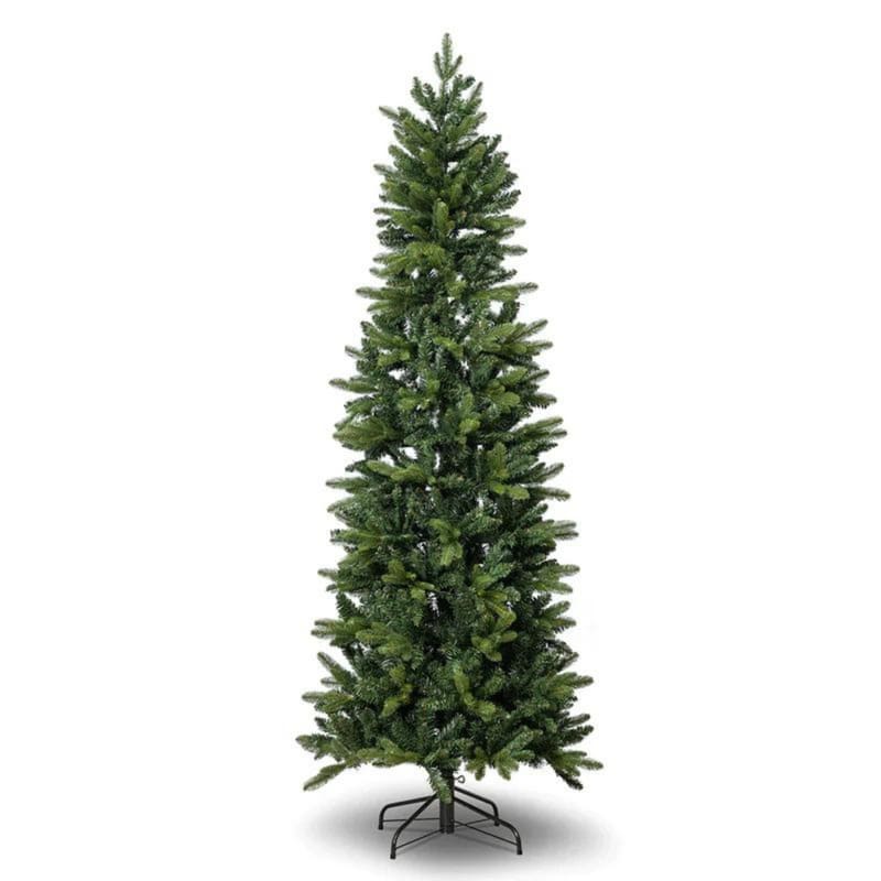 Albero di natale stretto in PE + PVC cm 150h verde CERNERA SLIM