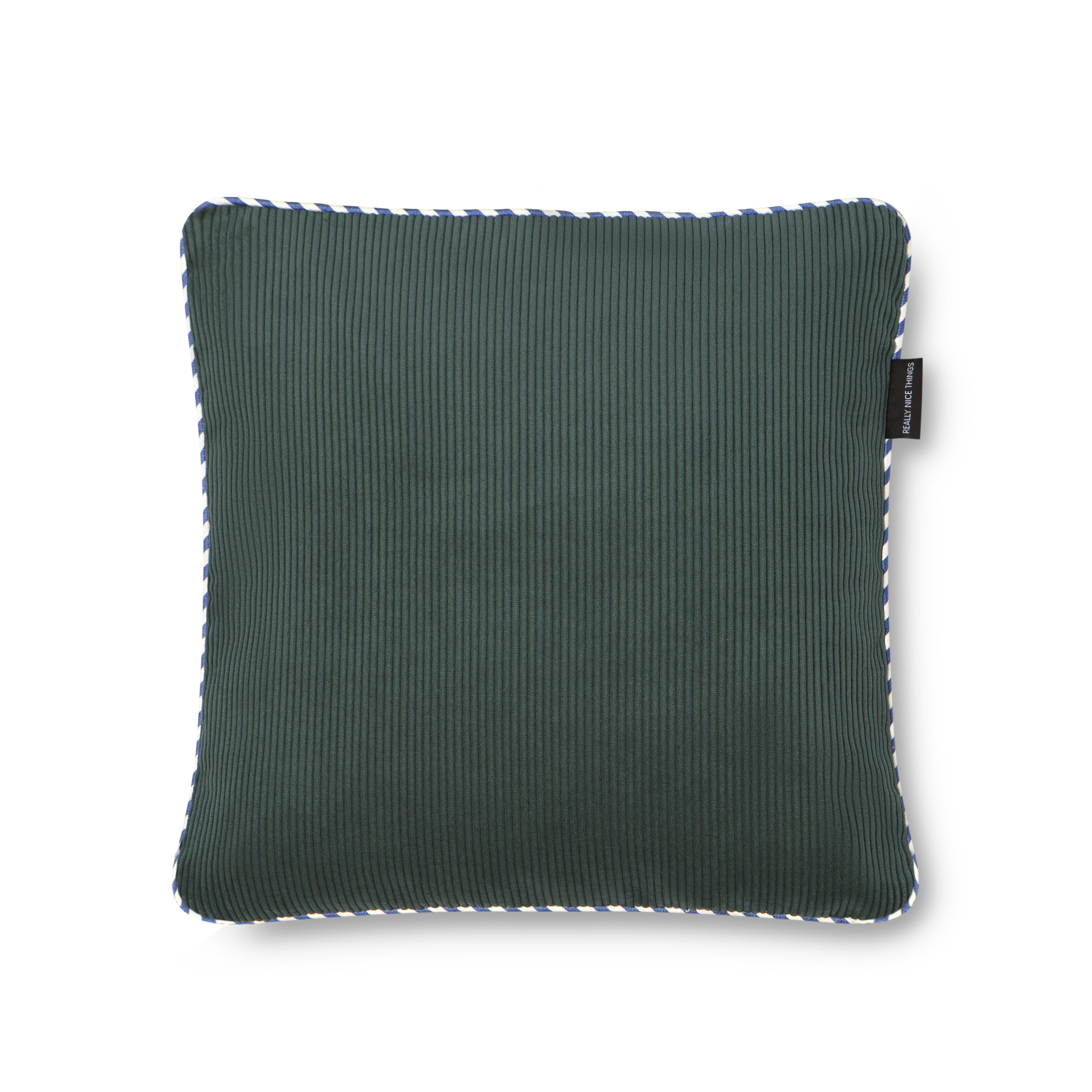 Cuscino reversibile velluto a coste verde e blu 45x45 CORDUROY