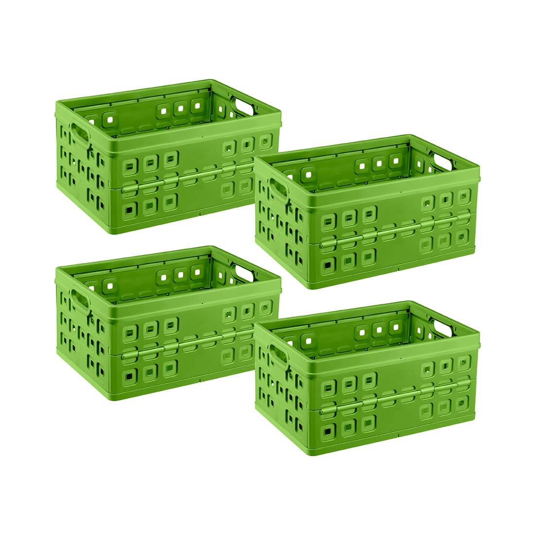 4er-Set Klappboxen, 46L, grün SQUARE