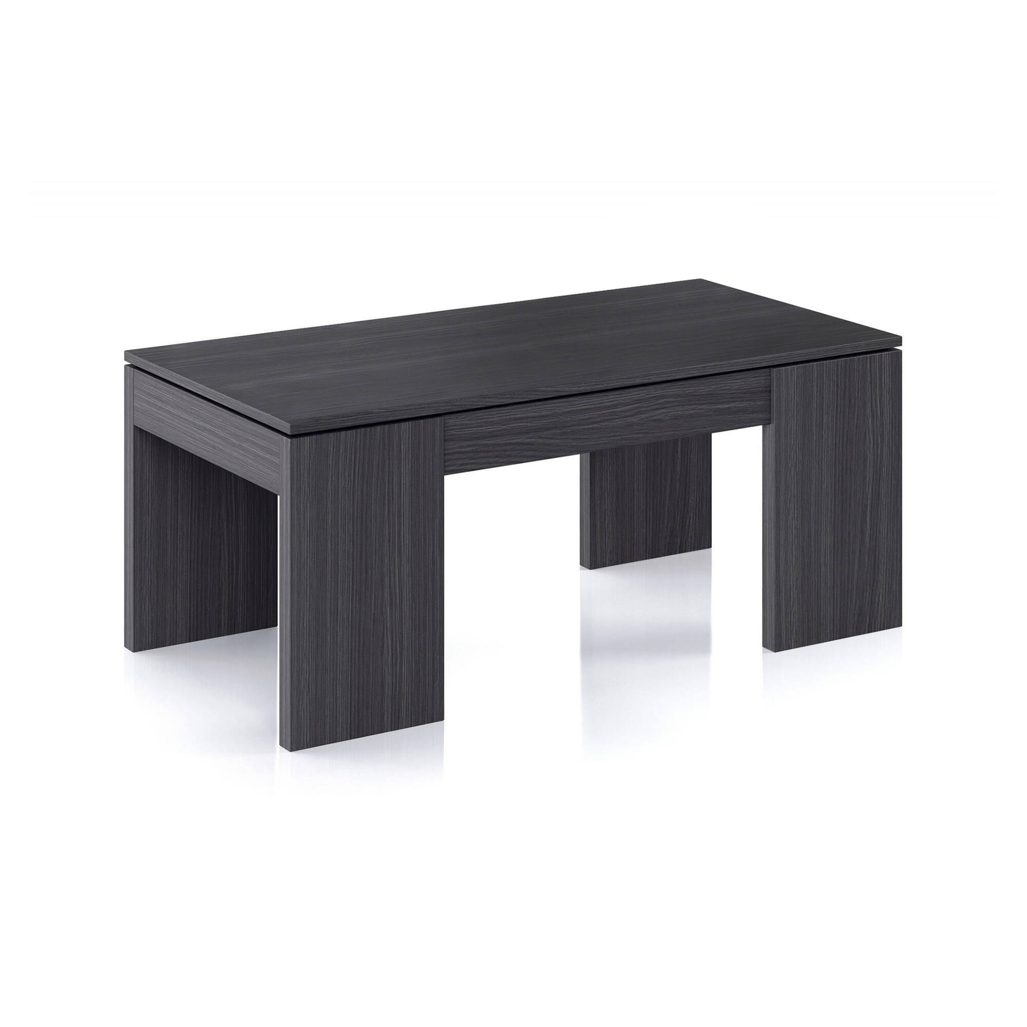 Tavolino da salotto moderno cm 110x60x44 h in truciolare rovere grigio NICA