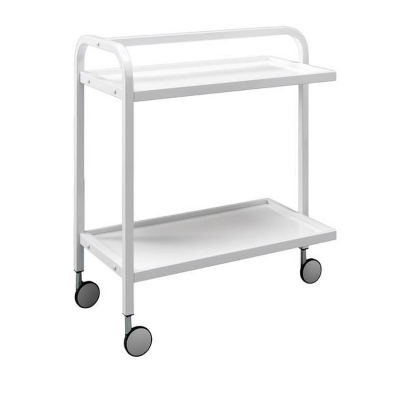 Carrello porta bevande in metallo con 2 piani bianco cm 75x40 80h RAZZO