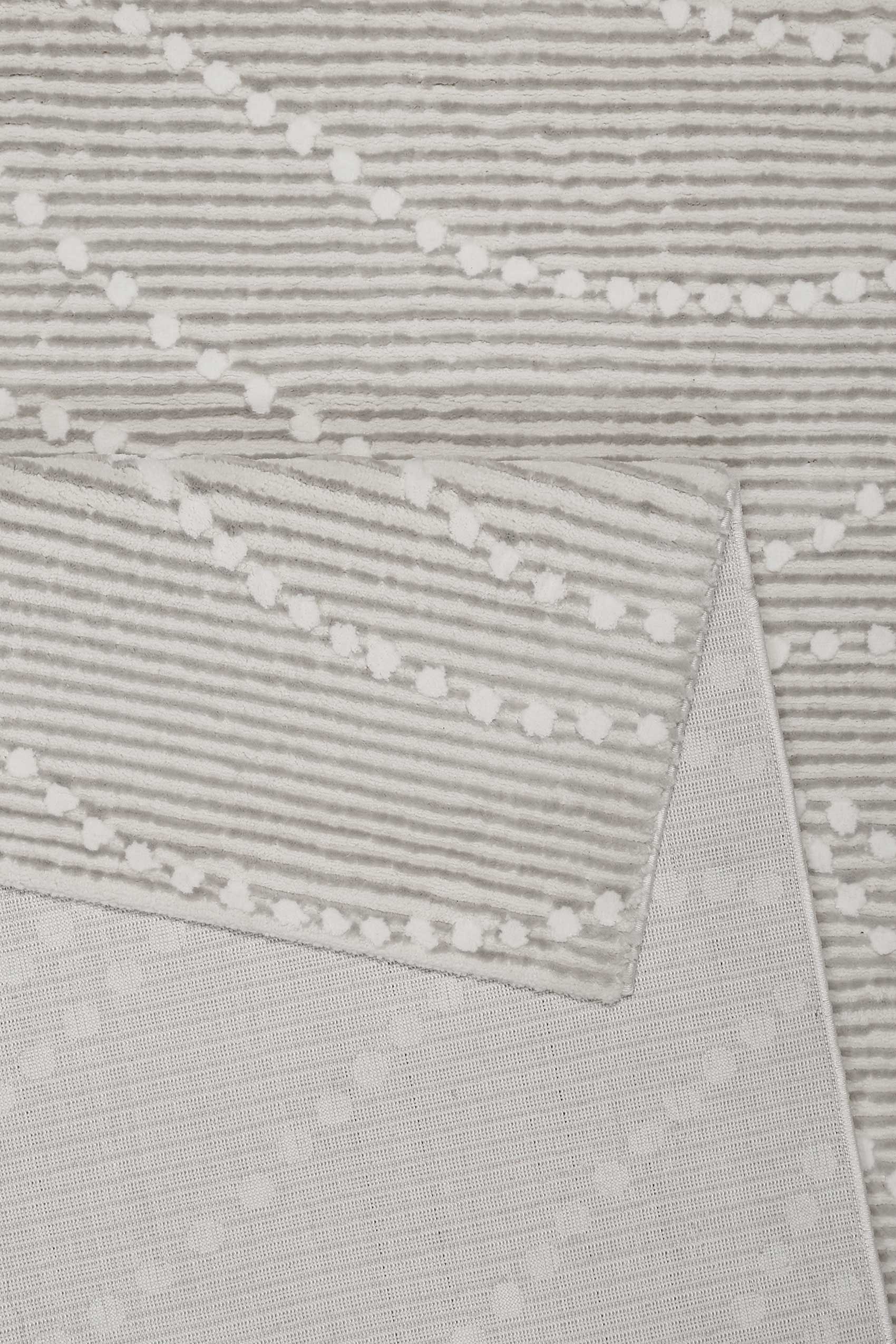 Alfombra de terciopelo ras con relieve, crudo fondo beige 200x200 SELENA