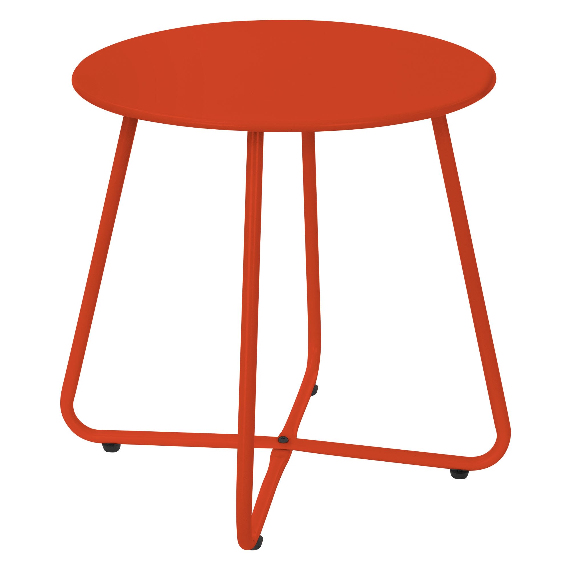 Tavolino rotondo con piano in legno diametro 100 - Oro e Rosso