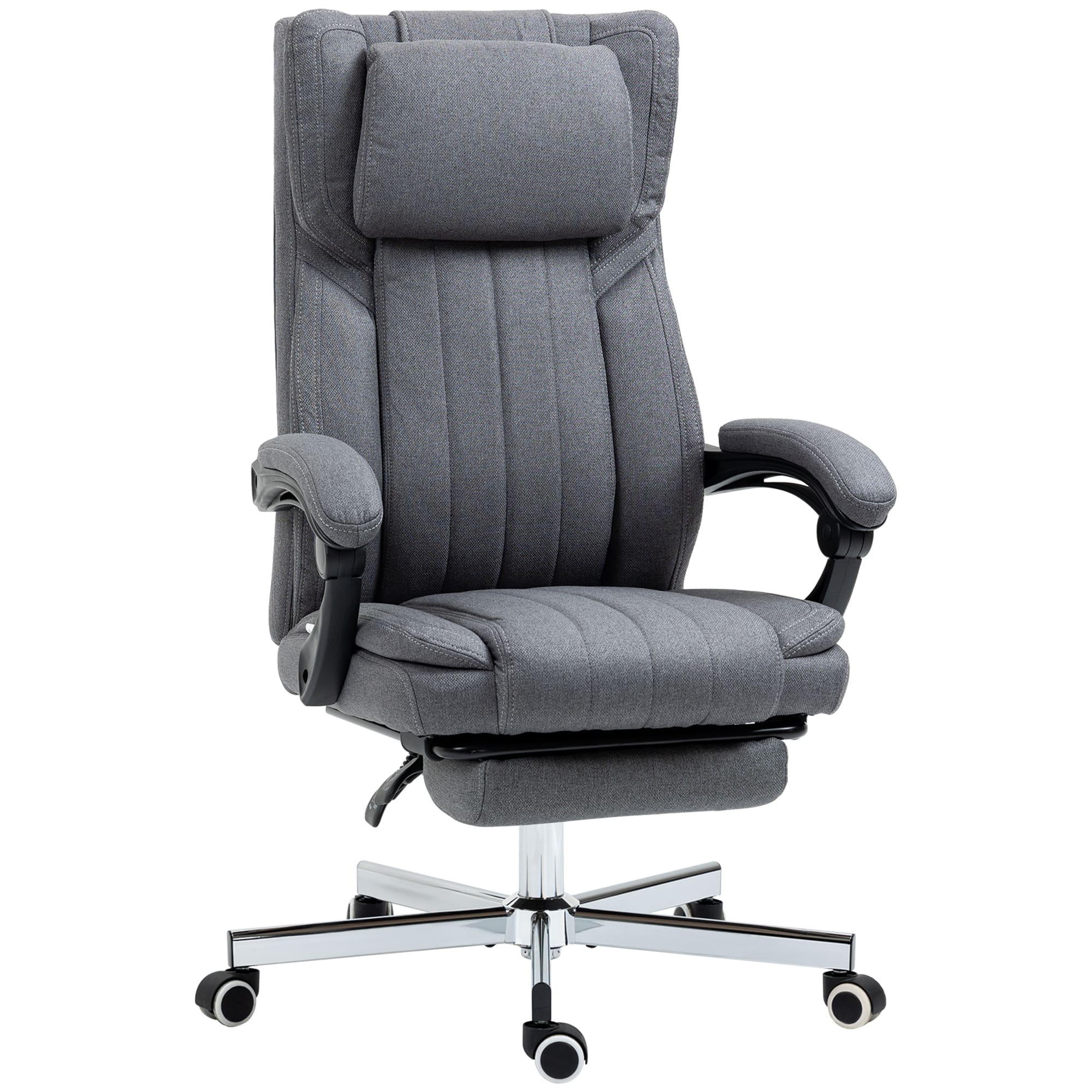 Achat Vinsetto Chaise de bureau fauteuil bureau massant pivotant hauteur  réglable tissu lin marron en gros