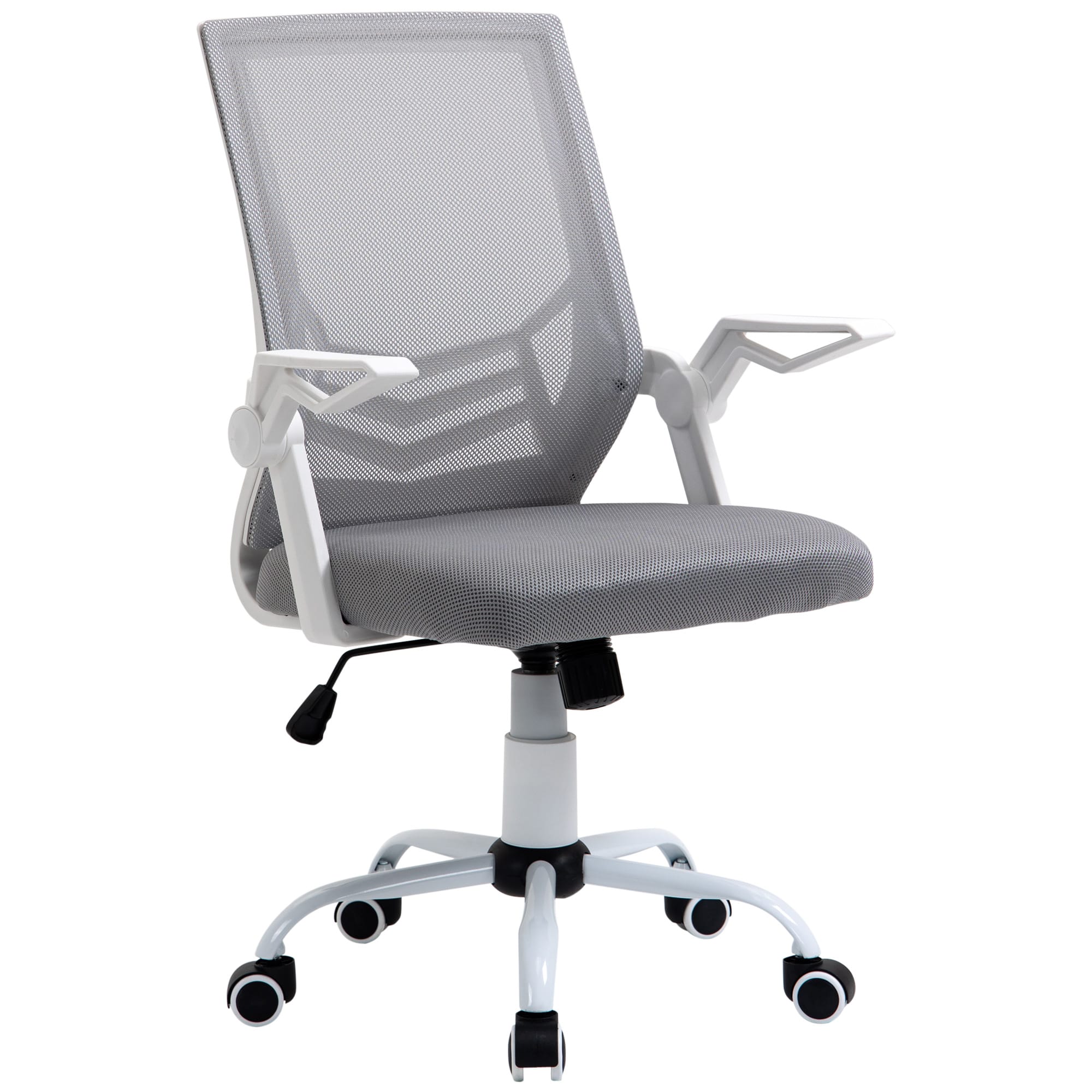Chaise De Bureau Ergonomique Accoudoirs Relevables Maille Polyester Noir  Blanc - Chaise - Fauteuil bureau BUT