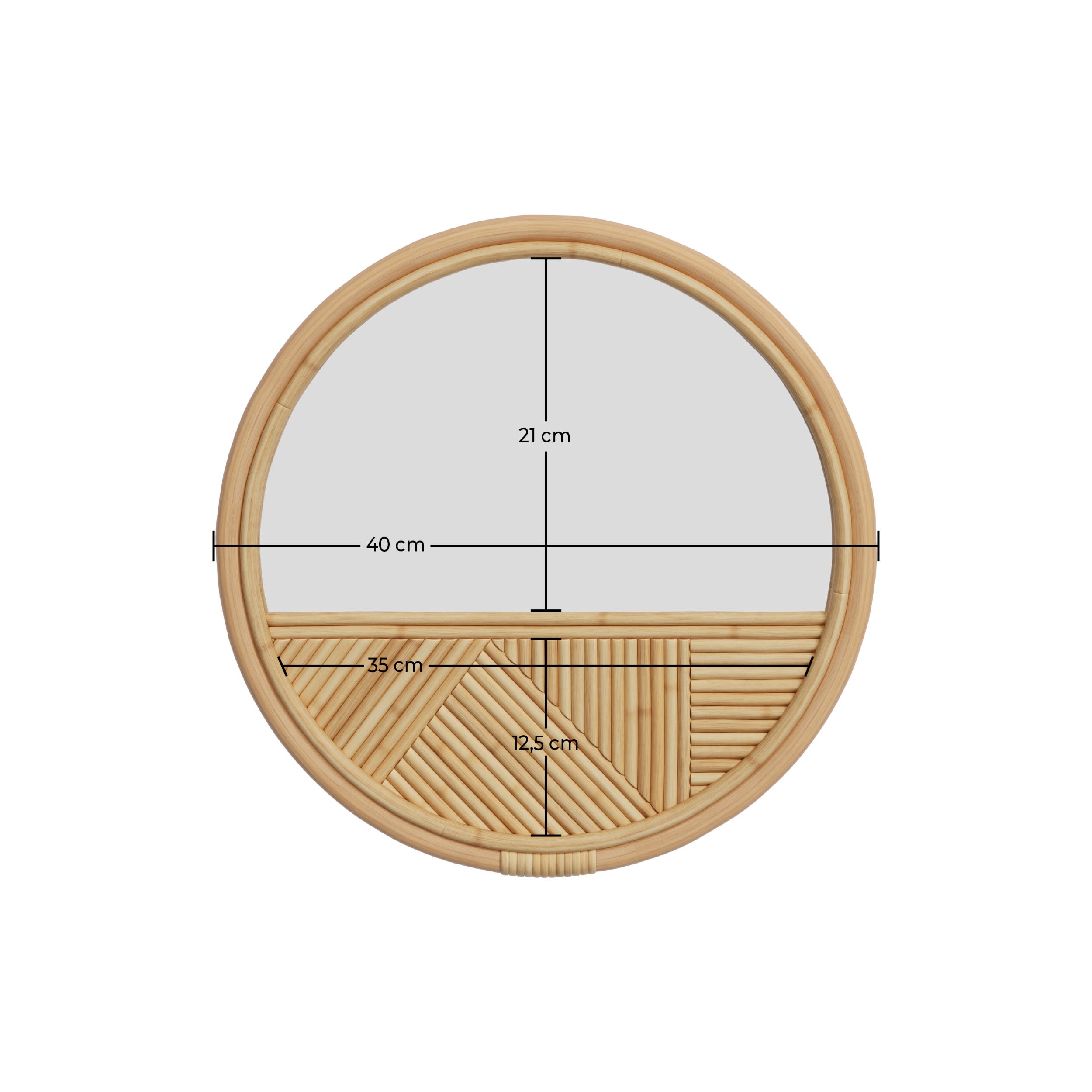 SPECCHIO ROTONDO CON CORNICE IN LEGNO Ø 100 cm