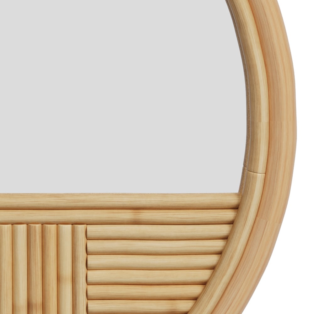Specchio rotondo con cornice in legno D40 cm Bolio