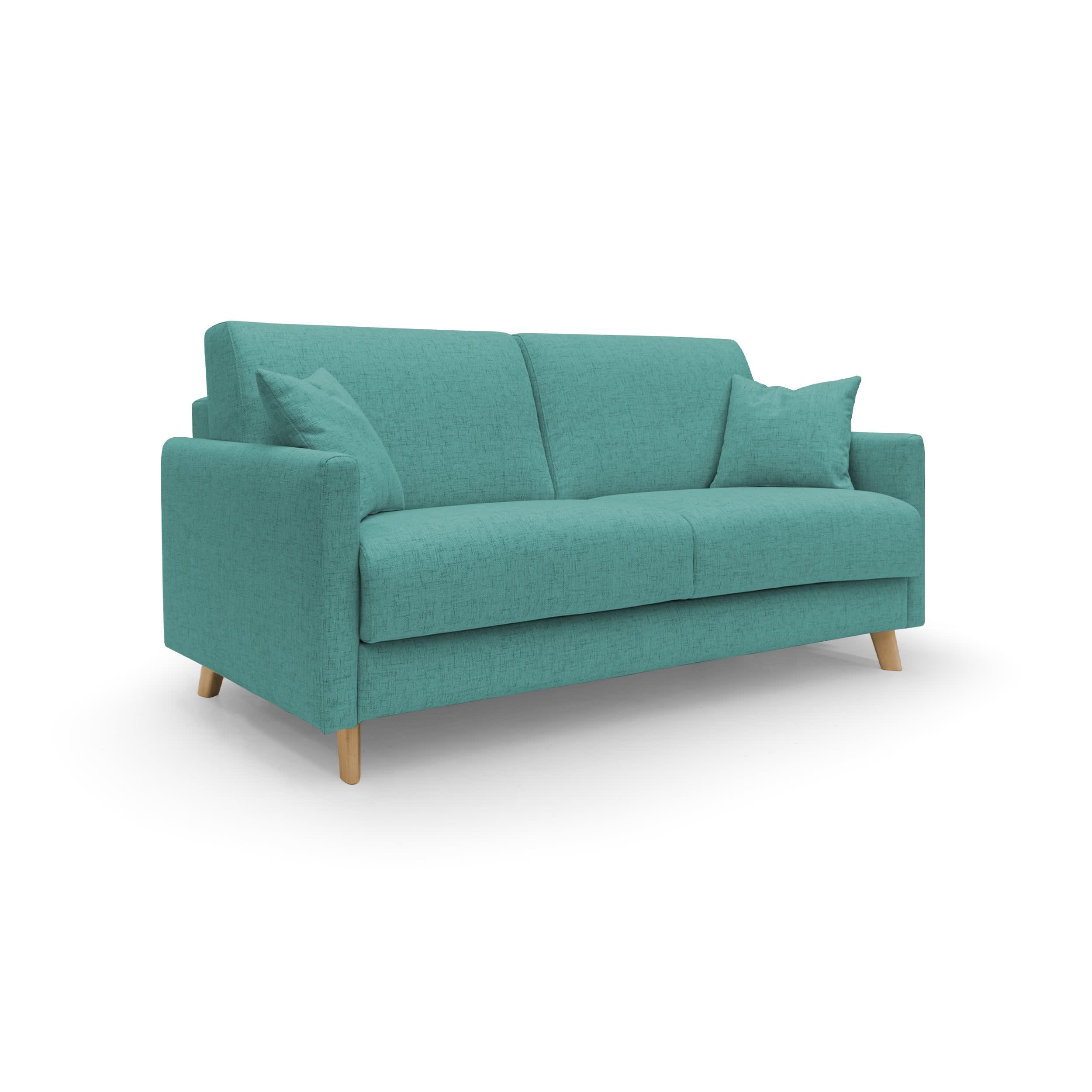 Divano letto matrimoniale in tessuto impermeabile 160 cm verde acqua Edgar