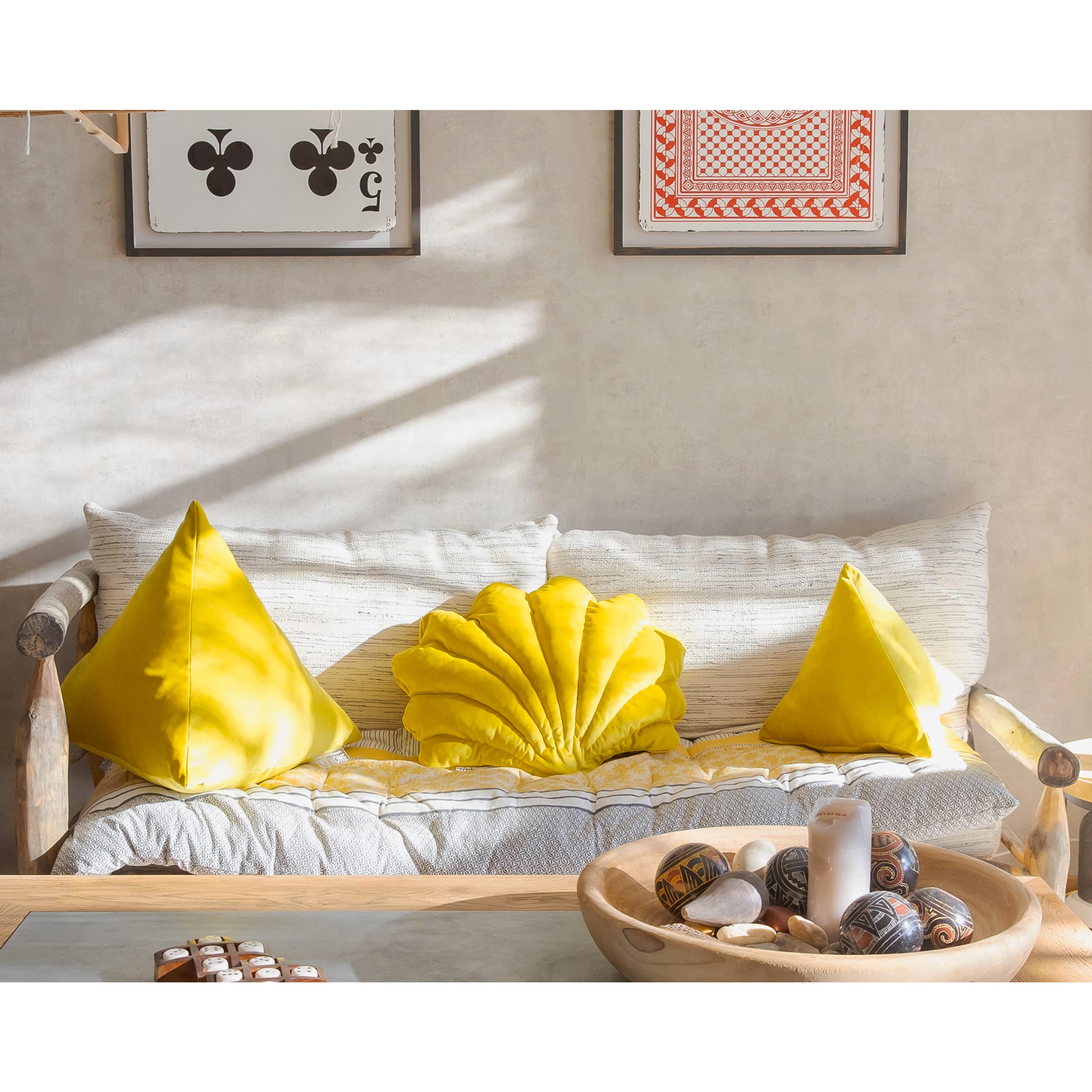 Chic - Cuscino decorativo da divano Velluto giallo