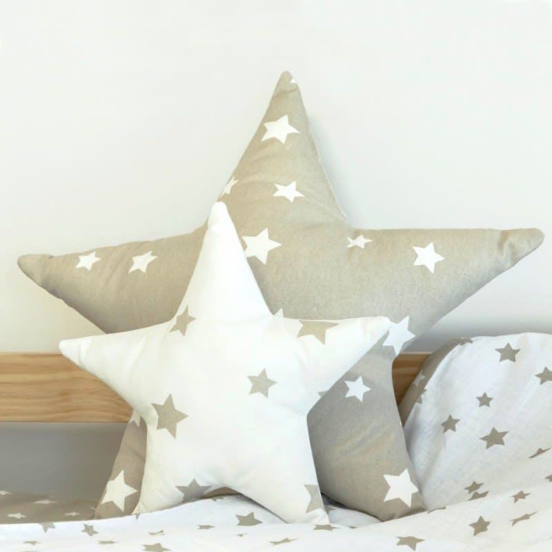 Set di 2 cuscini cotone grigi 30x30/50x50cm STAR