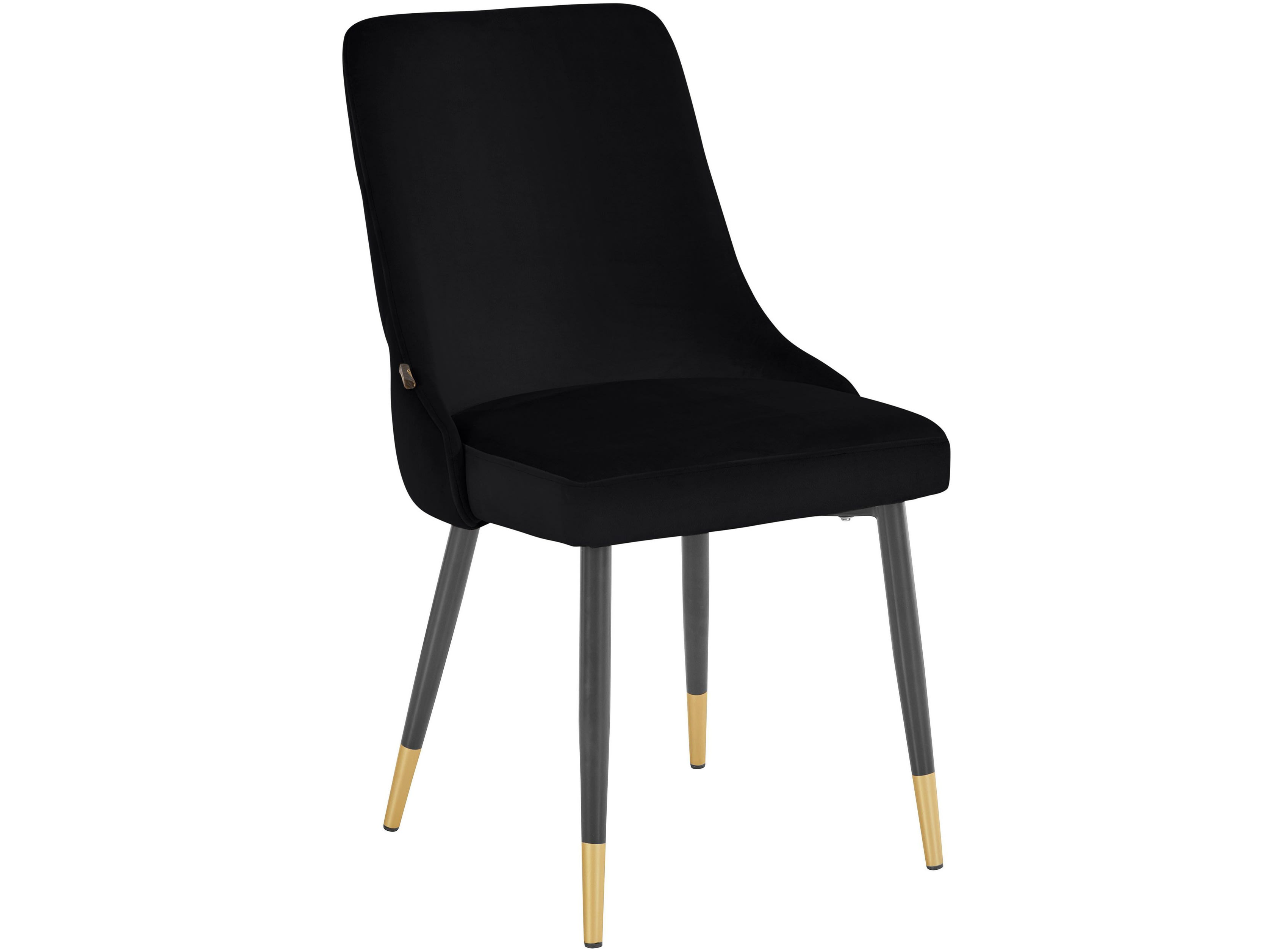 Set di 4 sedie di design scandinavo in comodo tessuto nero per