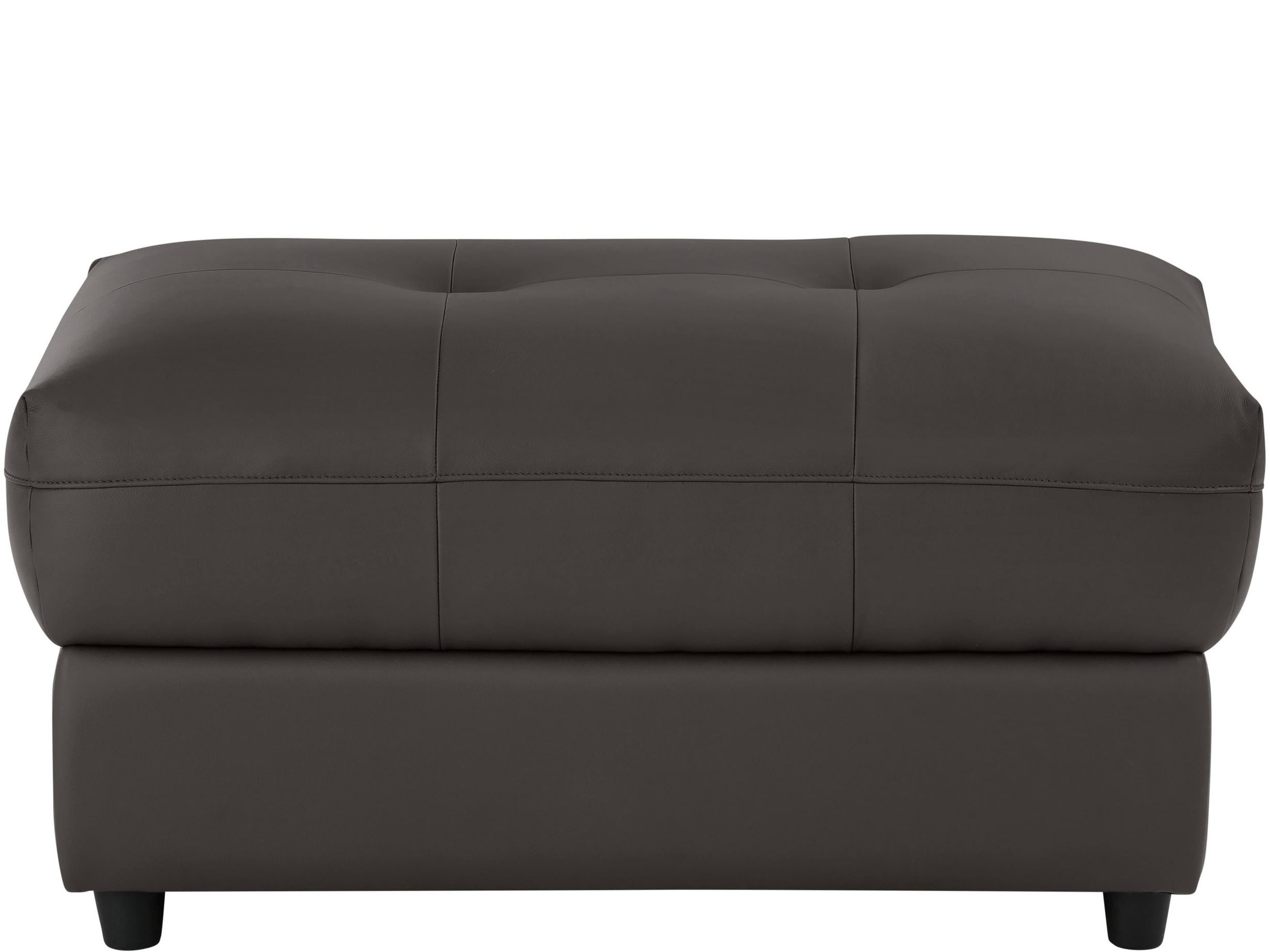 Pouf imbottito in pelle e PU marrone