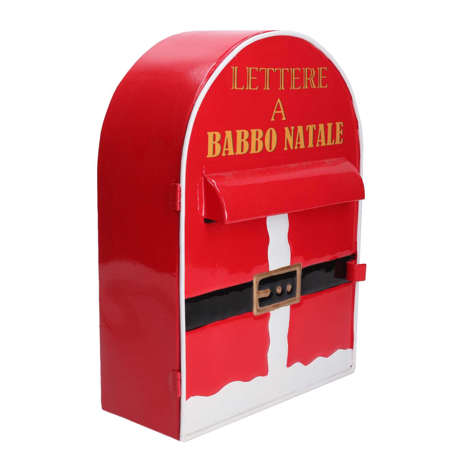 Cassetta posta in metallo babbo natale rosso cm22,5x12h30