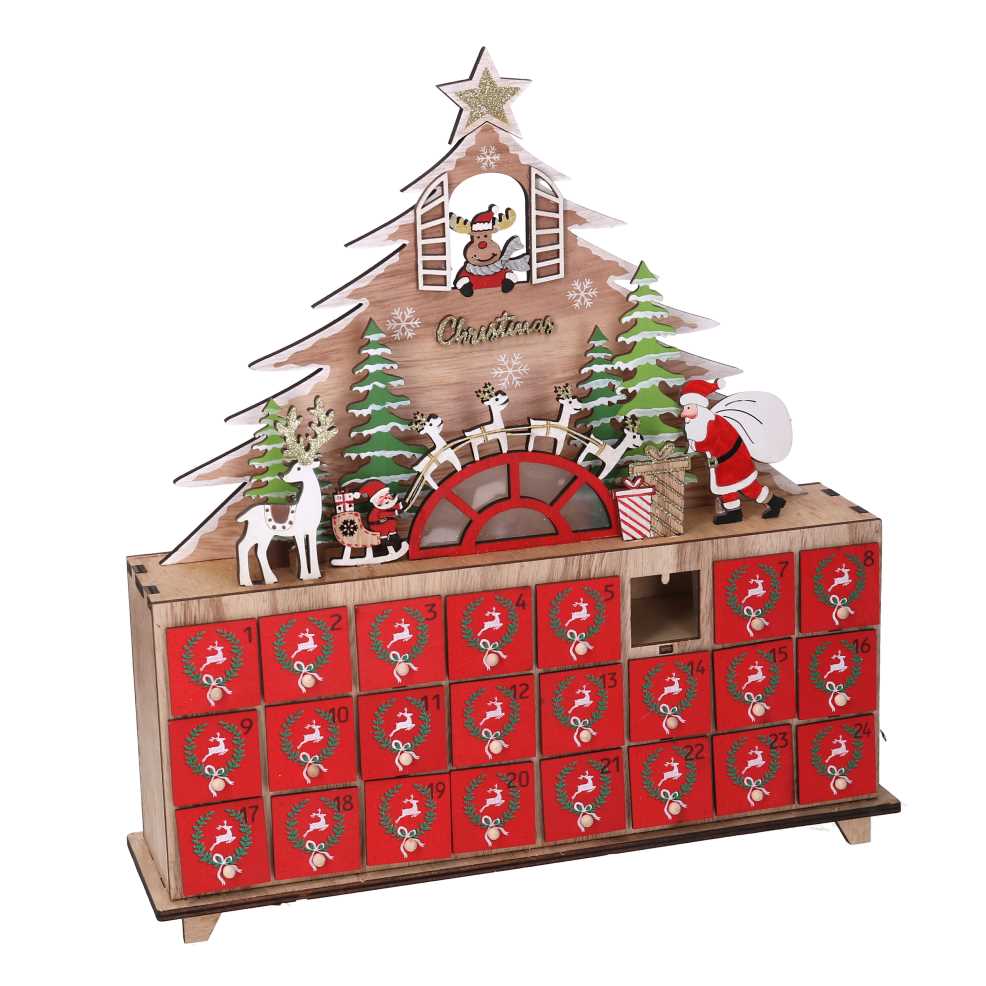 Cassetta posta in metallo babbo natale rosso cm22,5x12h30