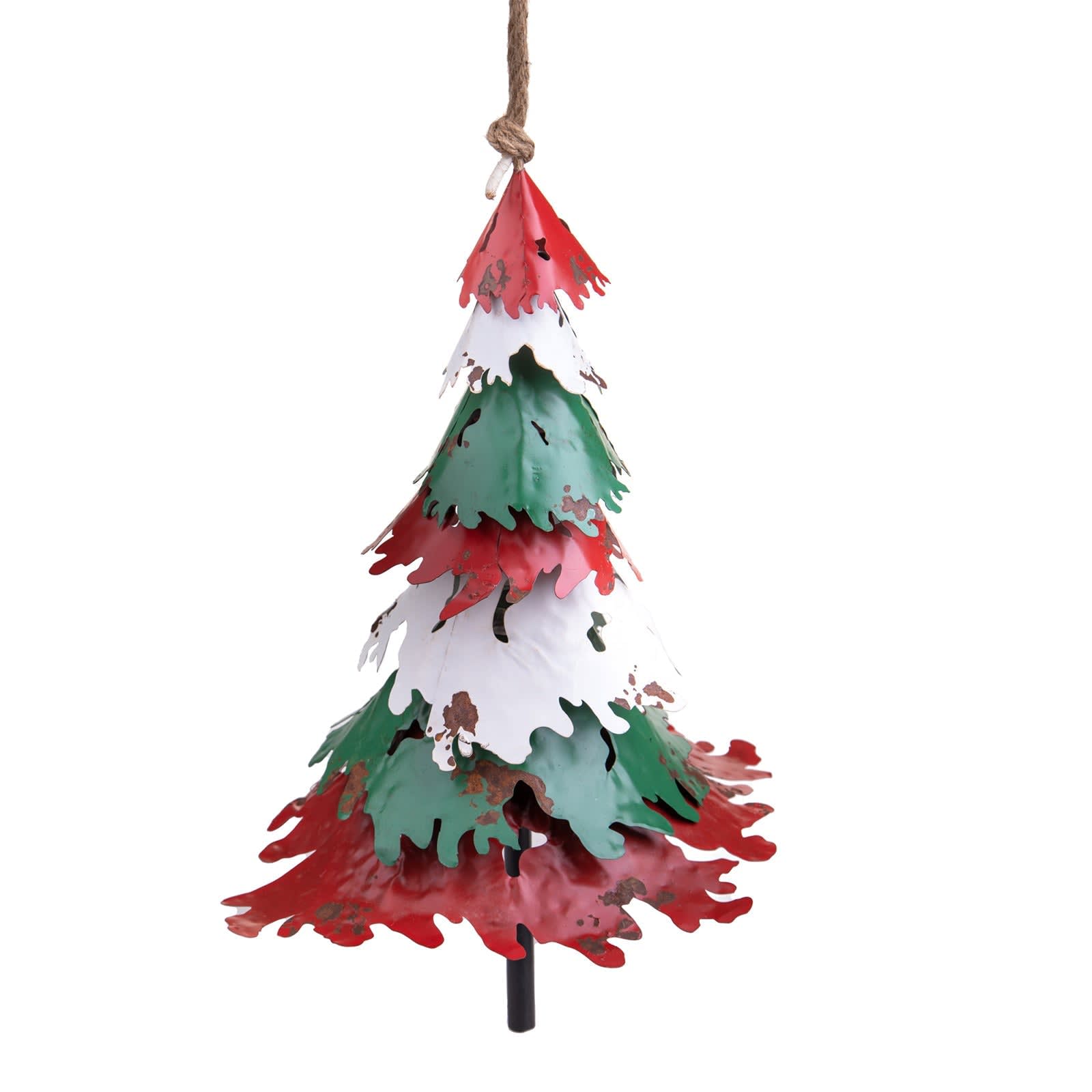 Albero di Natale pensile, campana in metallo colorato h 75 cm ARTICOLI  NATALIZI