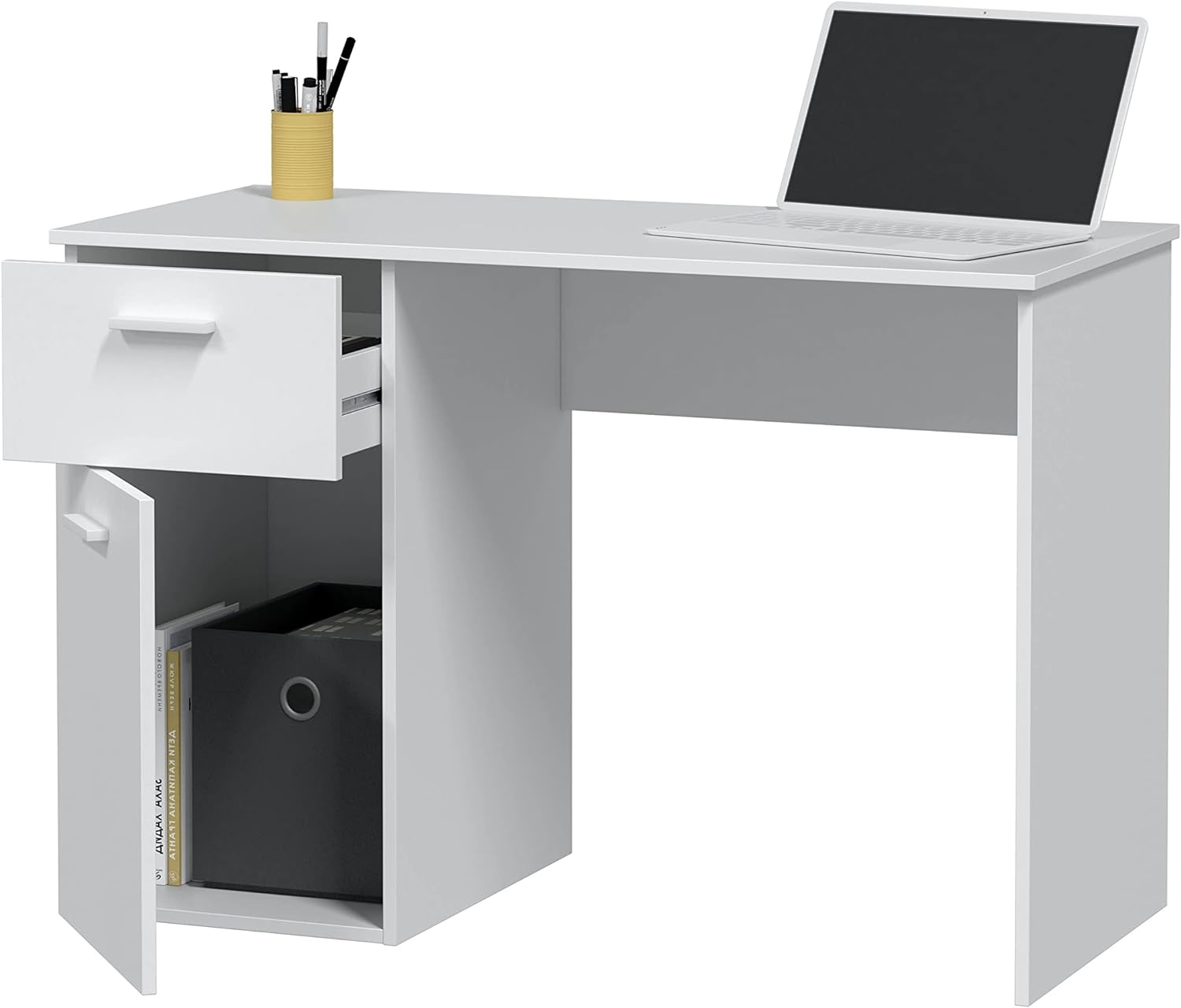 Mesa de escritorio Cala 1 puerta+1 cajón+1 módulo blanco artik