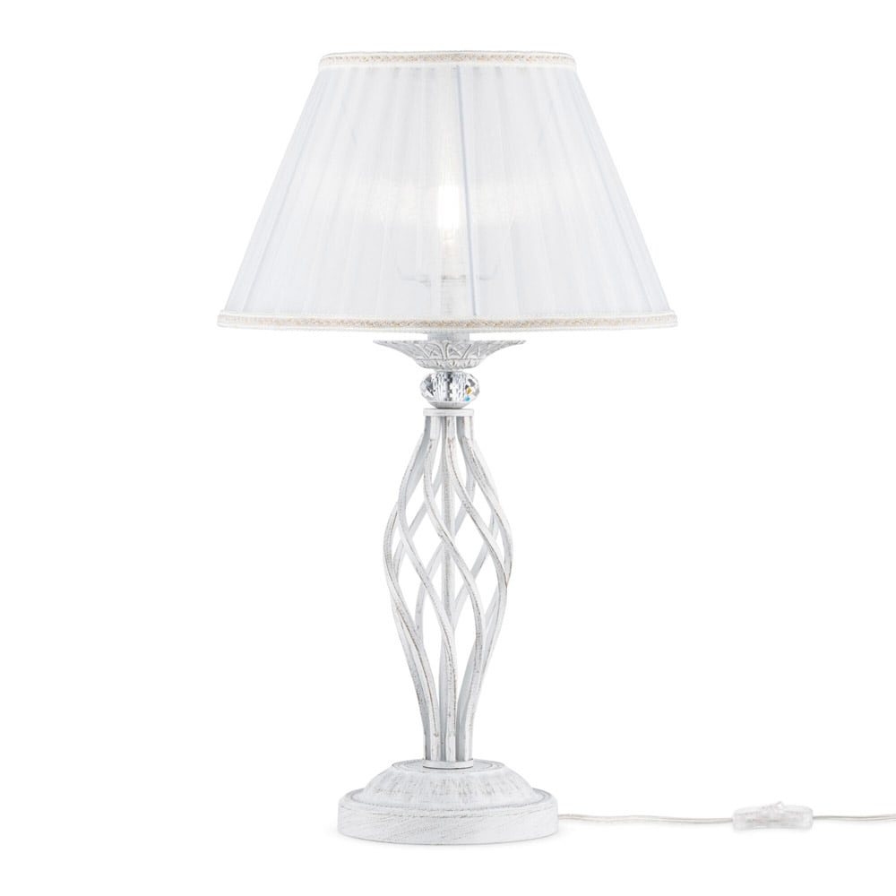 Lampada Scrivania Ufficio Shabby Chic Metallo Bianco Diffusore Bianco GRACE