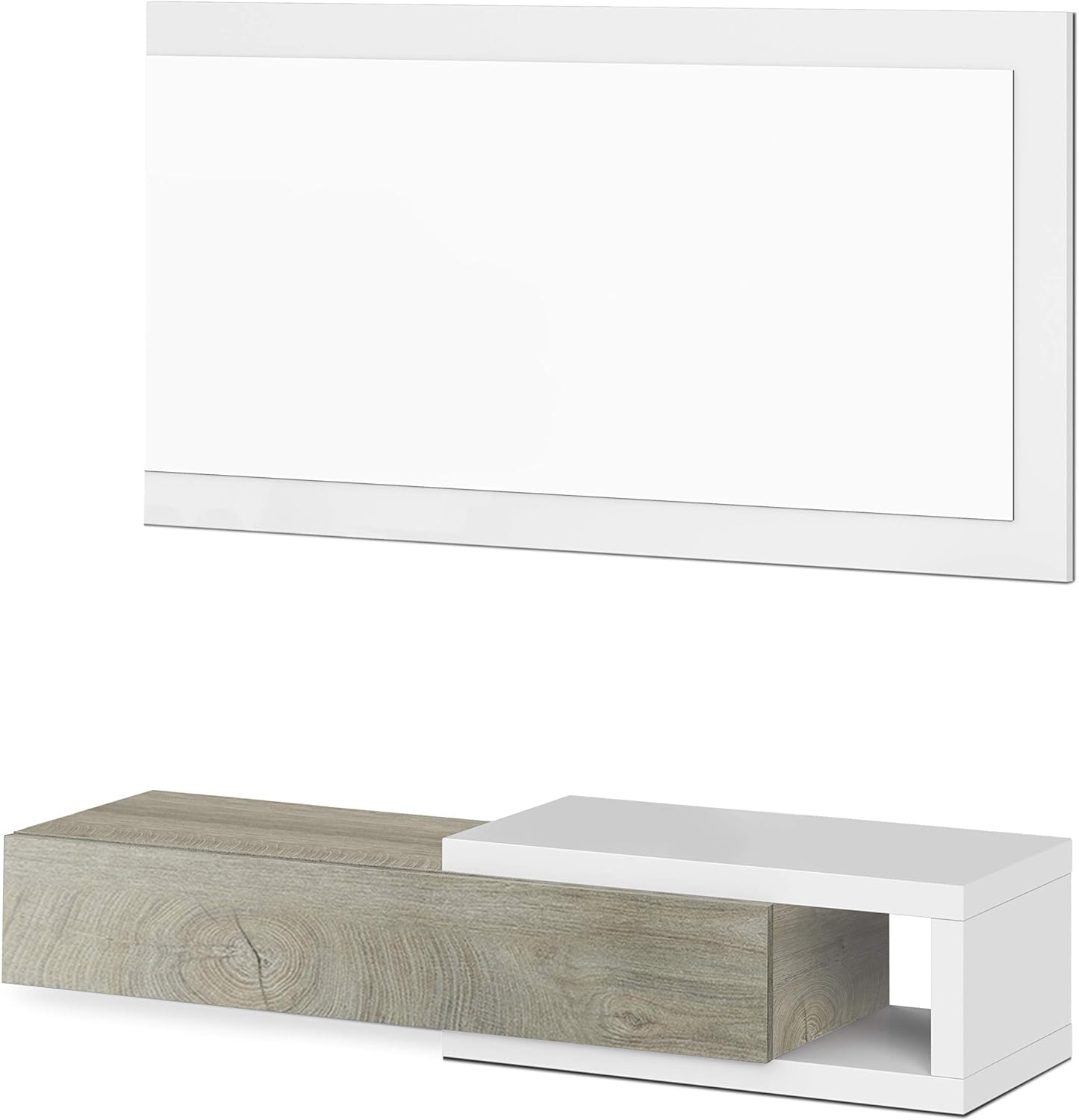 Mueble Recibidor Loira acabado blanco artik y roble nordish 1,16