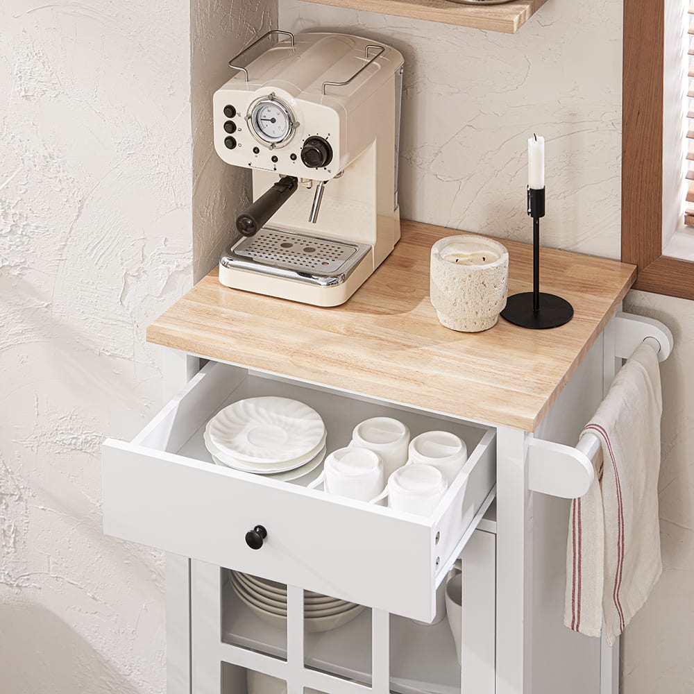 Carrello cucina bianco in mdf