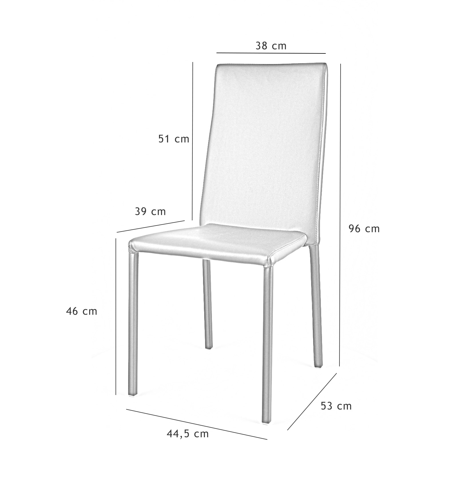 Set da 4 sedie per interni Industrial imbottite in ecopelle marrone