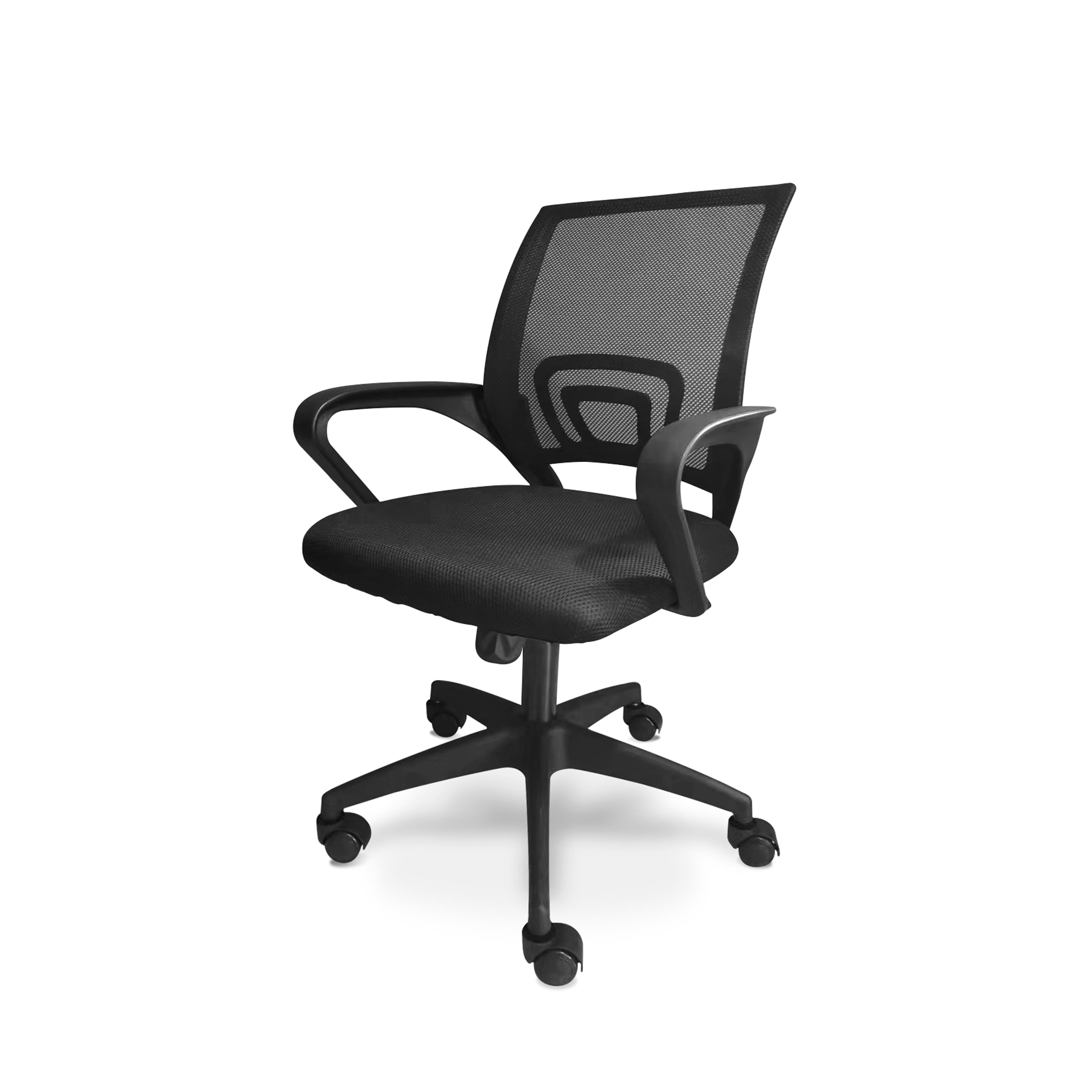 Sedia ufficio ergonomica altezza regolabile e ruote nera LARA