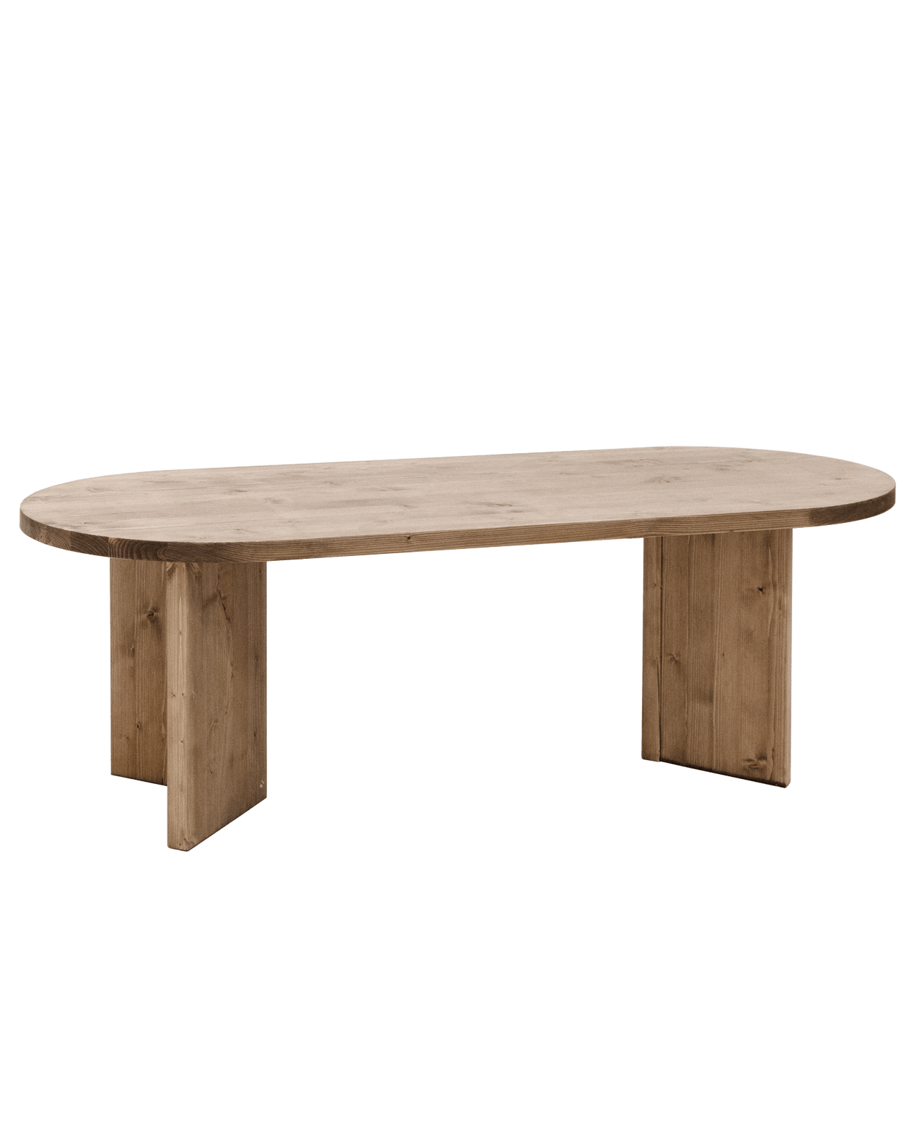 Mesa de centro de madera maciza en tono roble oscuro de 109,4x45x74cm