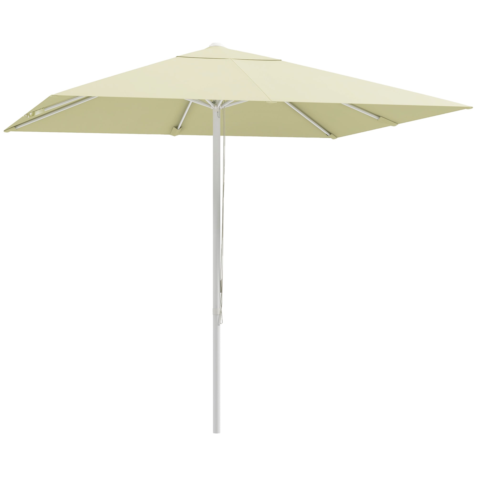 Outsunny Ombrellone da Spiaggia e da Giardino Φ220cm con Tenda Parasole,  Poliestere e Metallo, Verde Scuro e Bianco Parasole