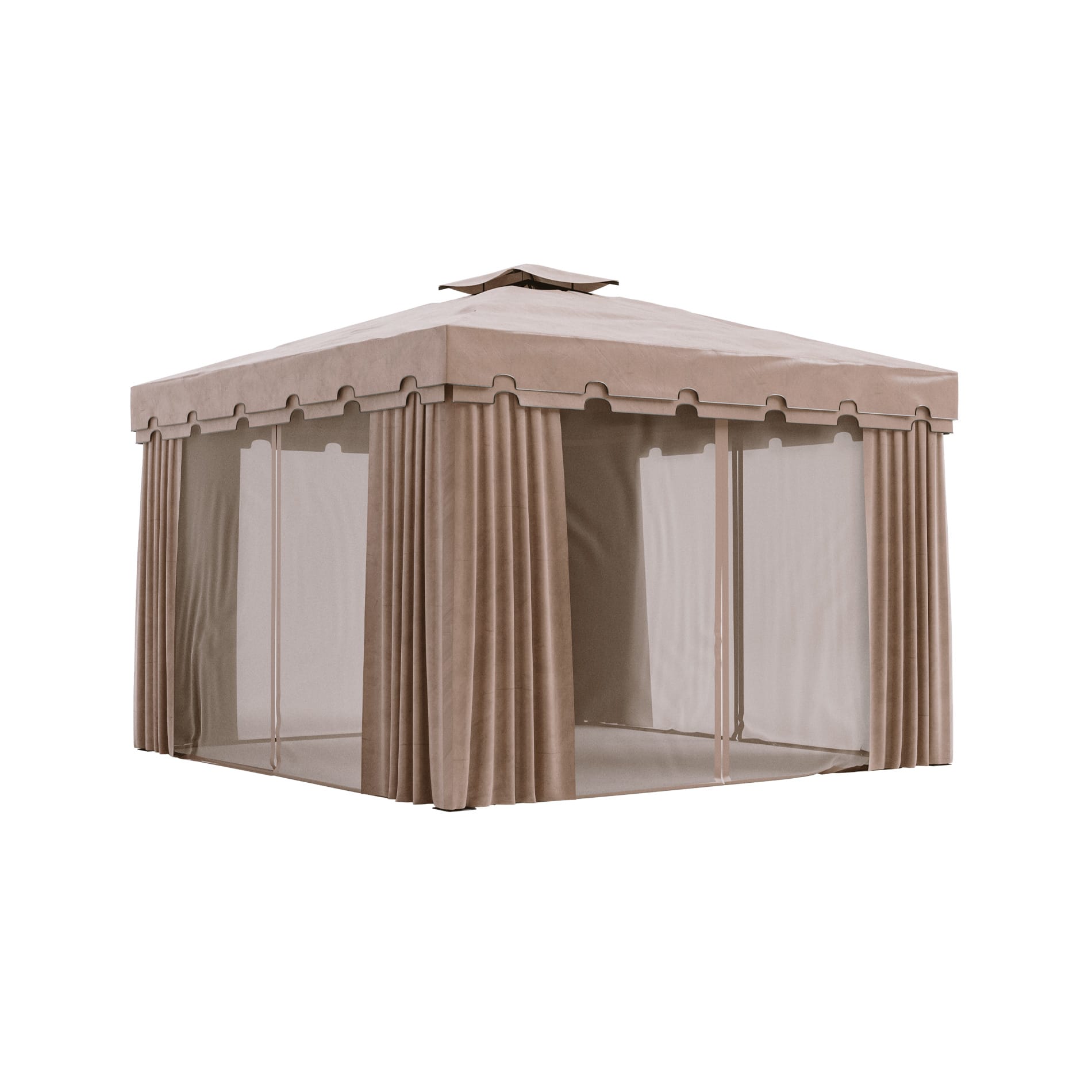 RELAX4LIFE Gazebo Da Giardino 3x9m Con 8 Pannelli - Tessuto PE Impermeabile, Ferro Battuto, Per Feste Ed Eventi