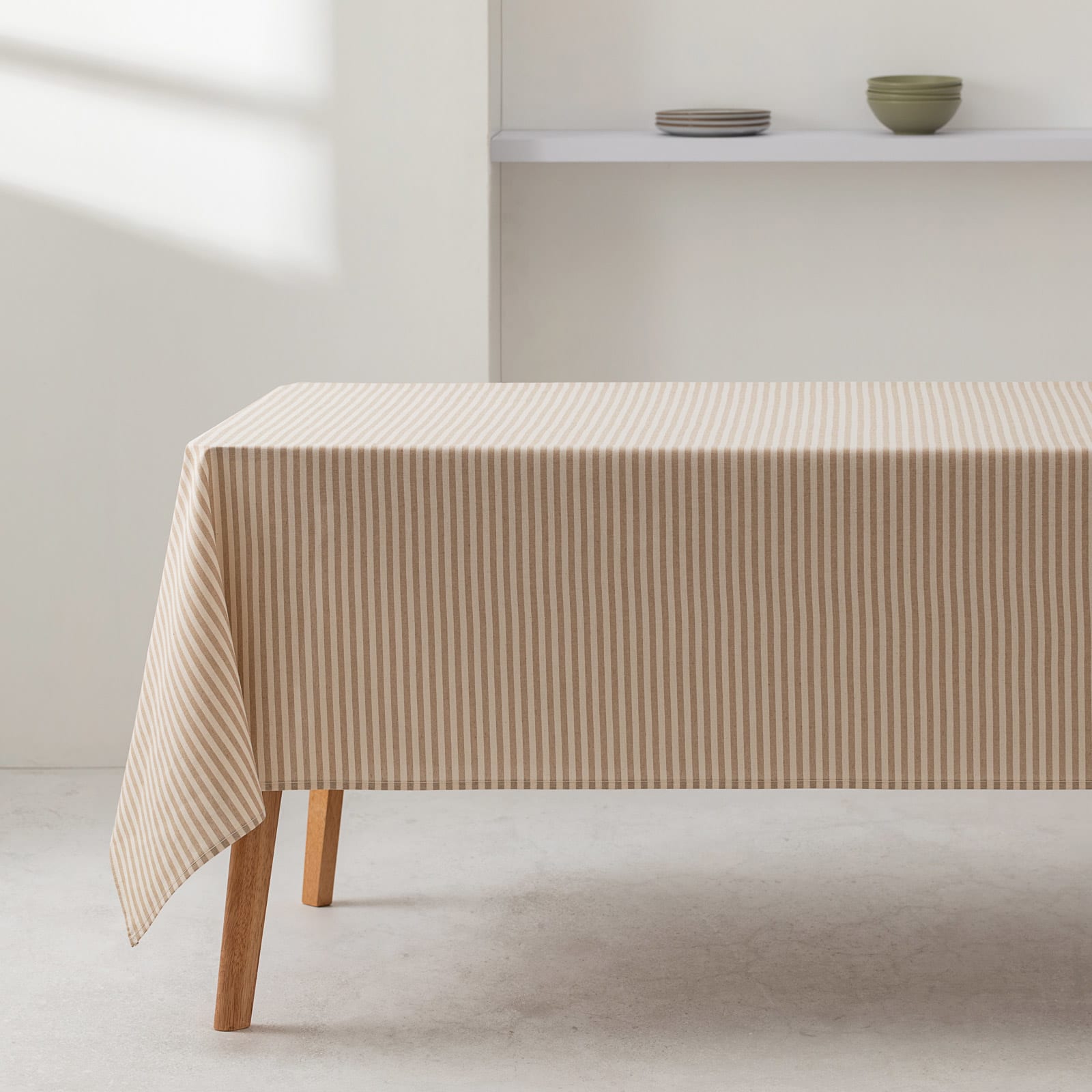 Nappe En Tissu Lavable - En Coton Et Polyester - Gris Vichy - 300 X 140