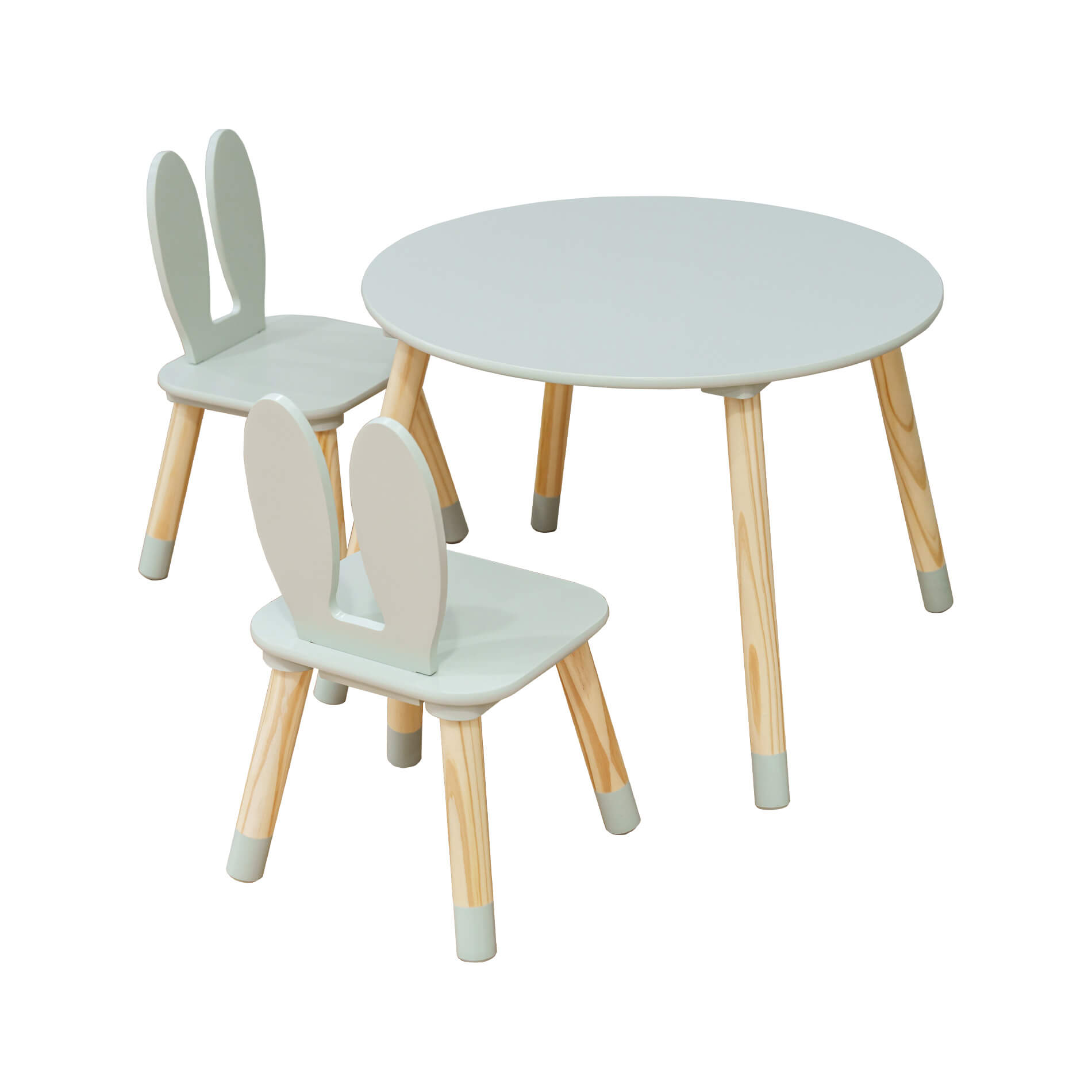 Set Tavolino E 2 Sedie Per Bambini Lestarain Con Base Costruzioni E Contenitori - Legno Bianco/Grigio