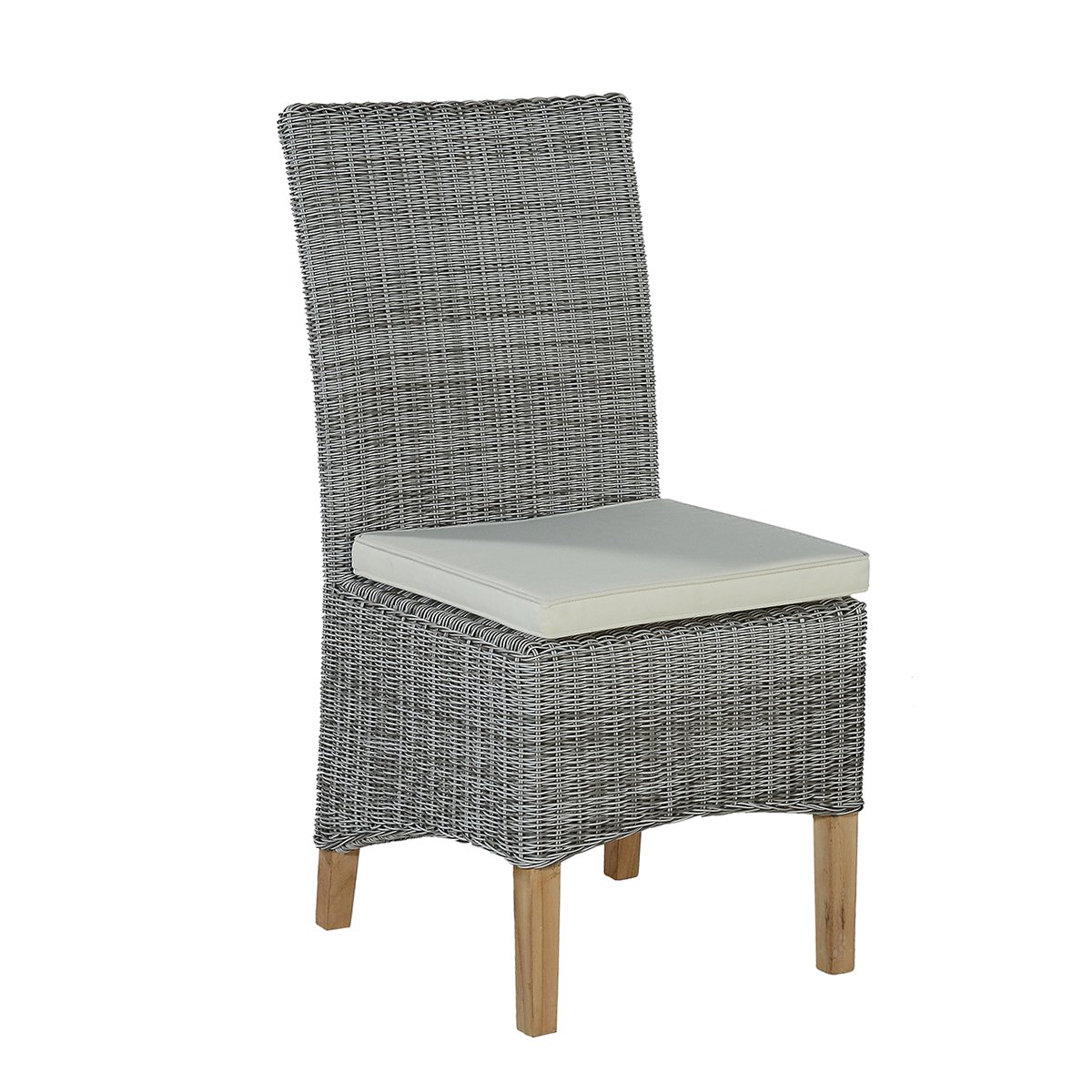 Chaise de jardin en résine tressée grise