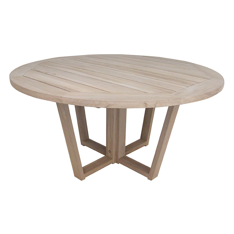 Table ronde en teck massif recyclé 150 cm