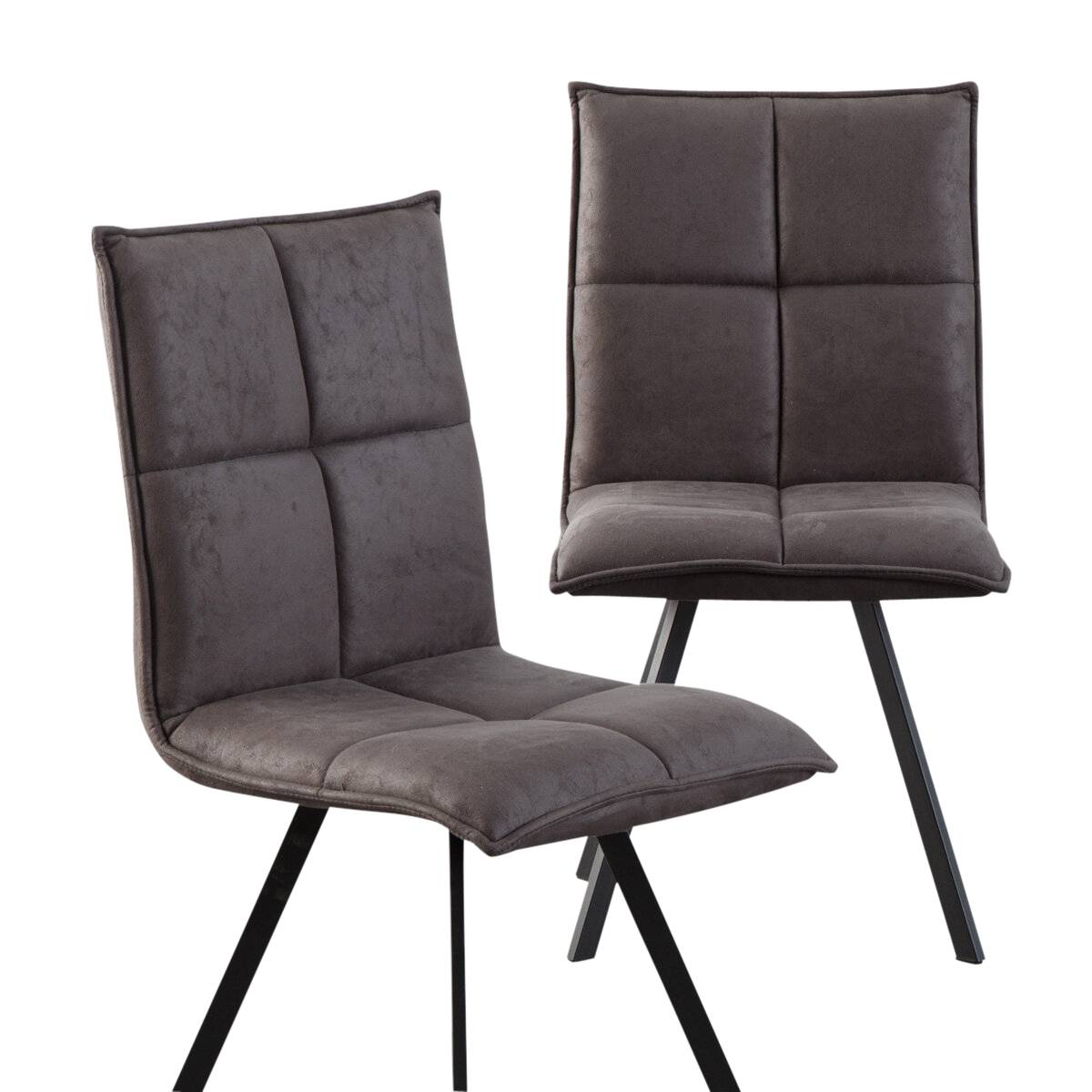 lot de 2 chaises en polyester noir 46 cm