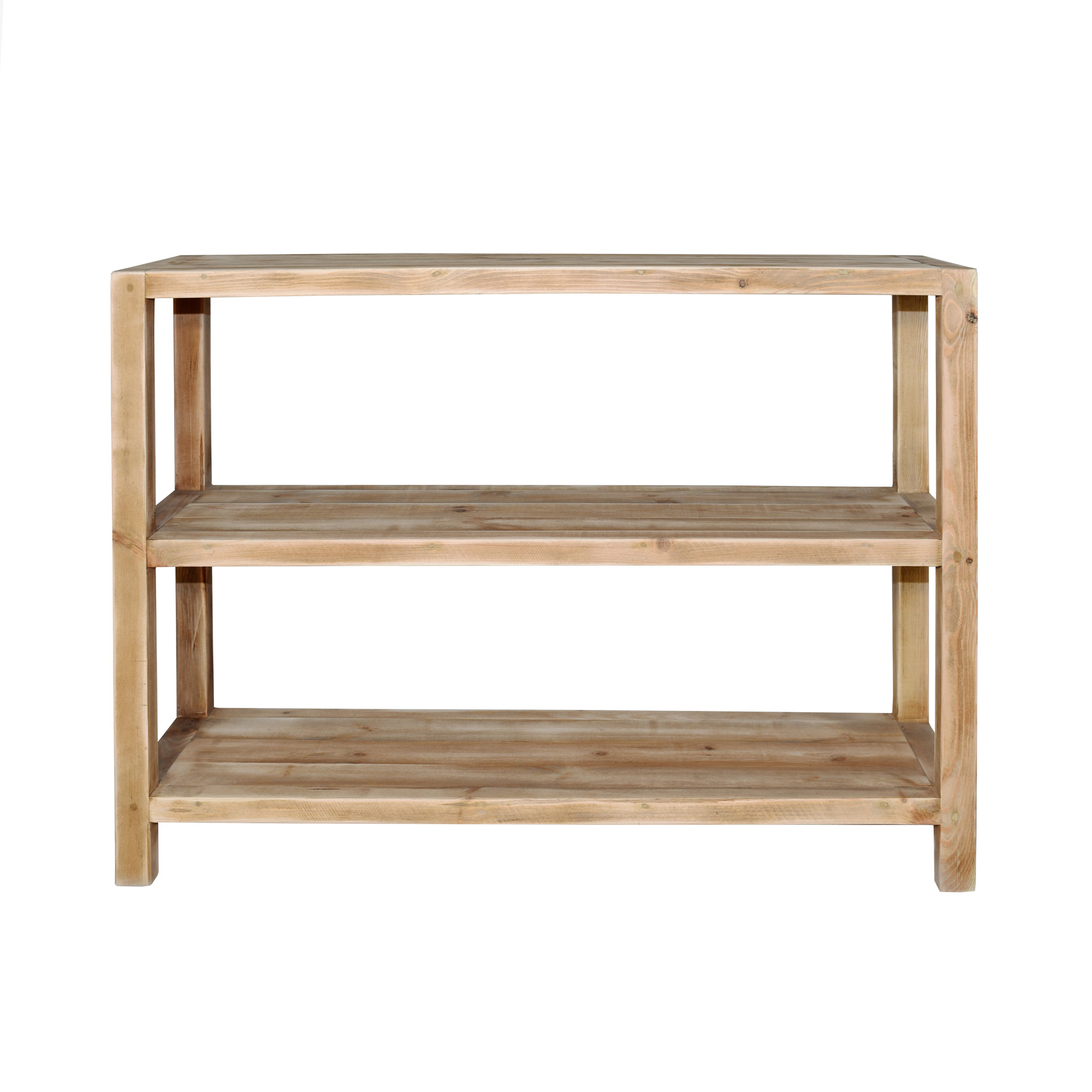 Console 3 plateaux en pin massif bois vieilli (photo) Console 3 plateaux en pin massif bois vieilli