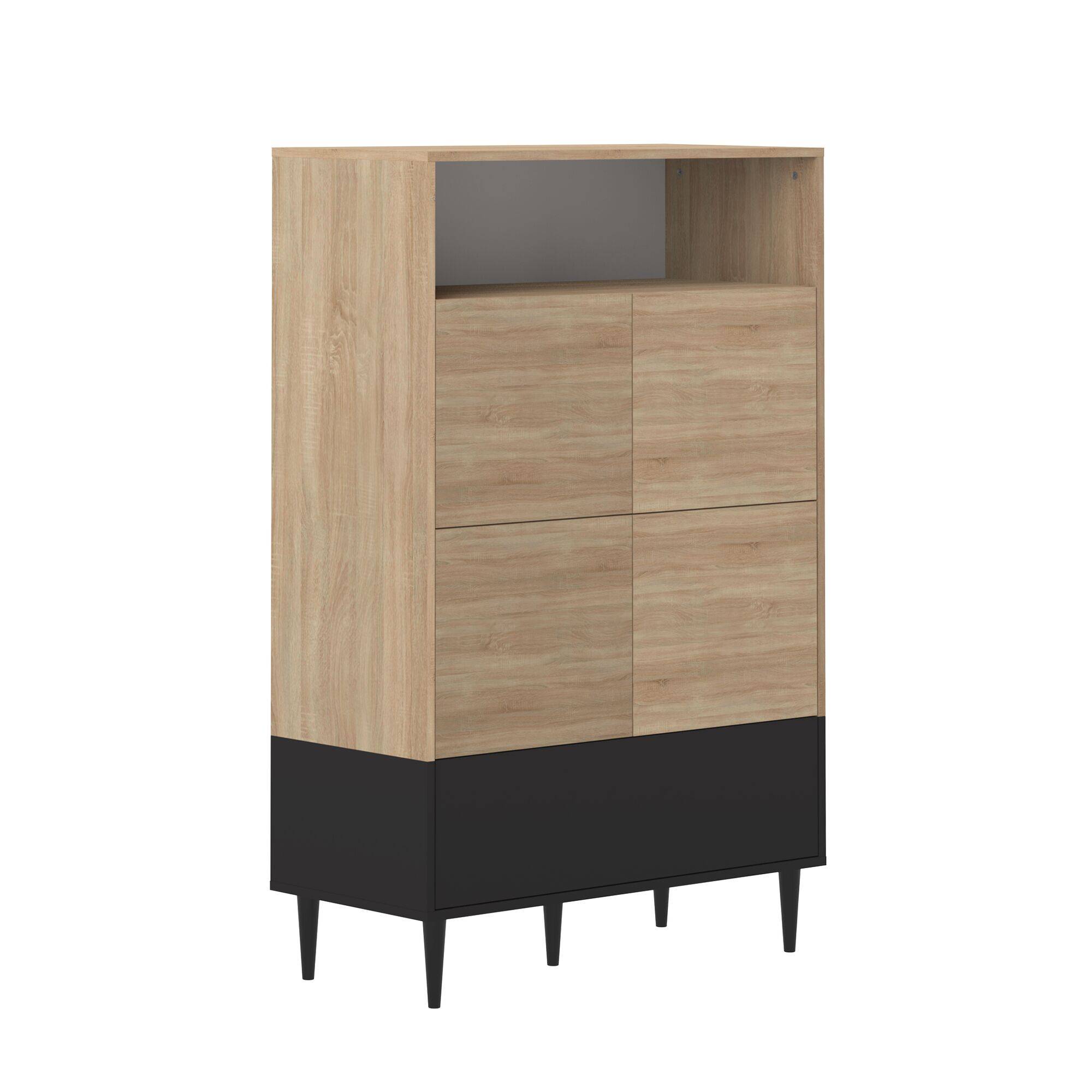 Buffet effet bois noir et chêne naturel Buffet effet bois noir et chêne naturel