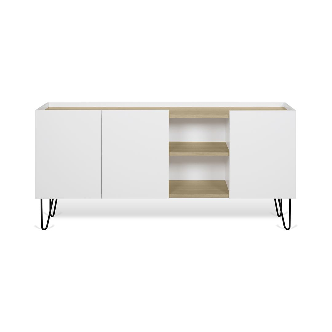 Buffet effet bois Chêne clair et blanc