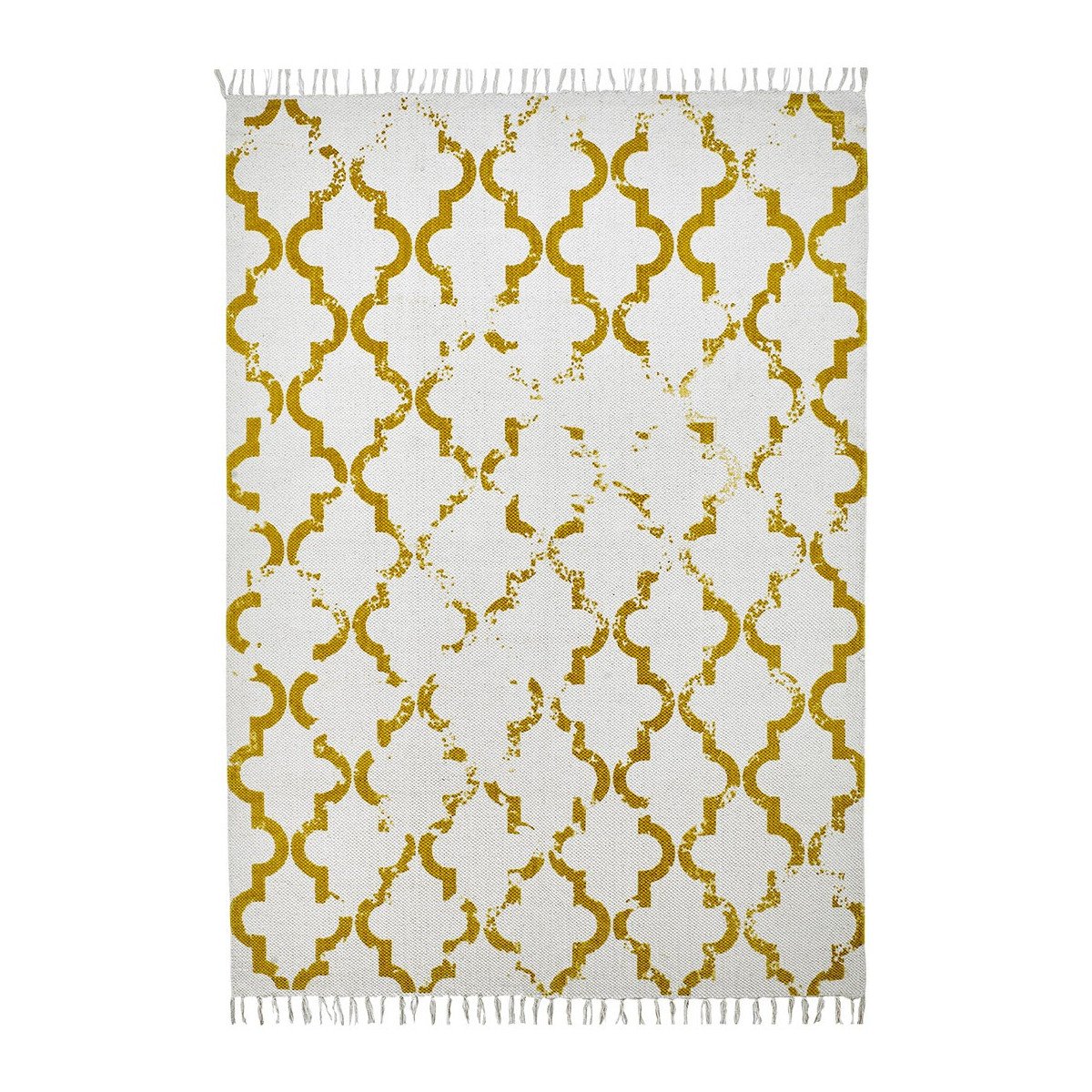 Tapis géométrique vintage en coton moutarde 60x110 Tapis géométrique vintage en coton moutarde 60x110