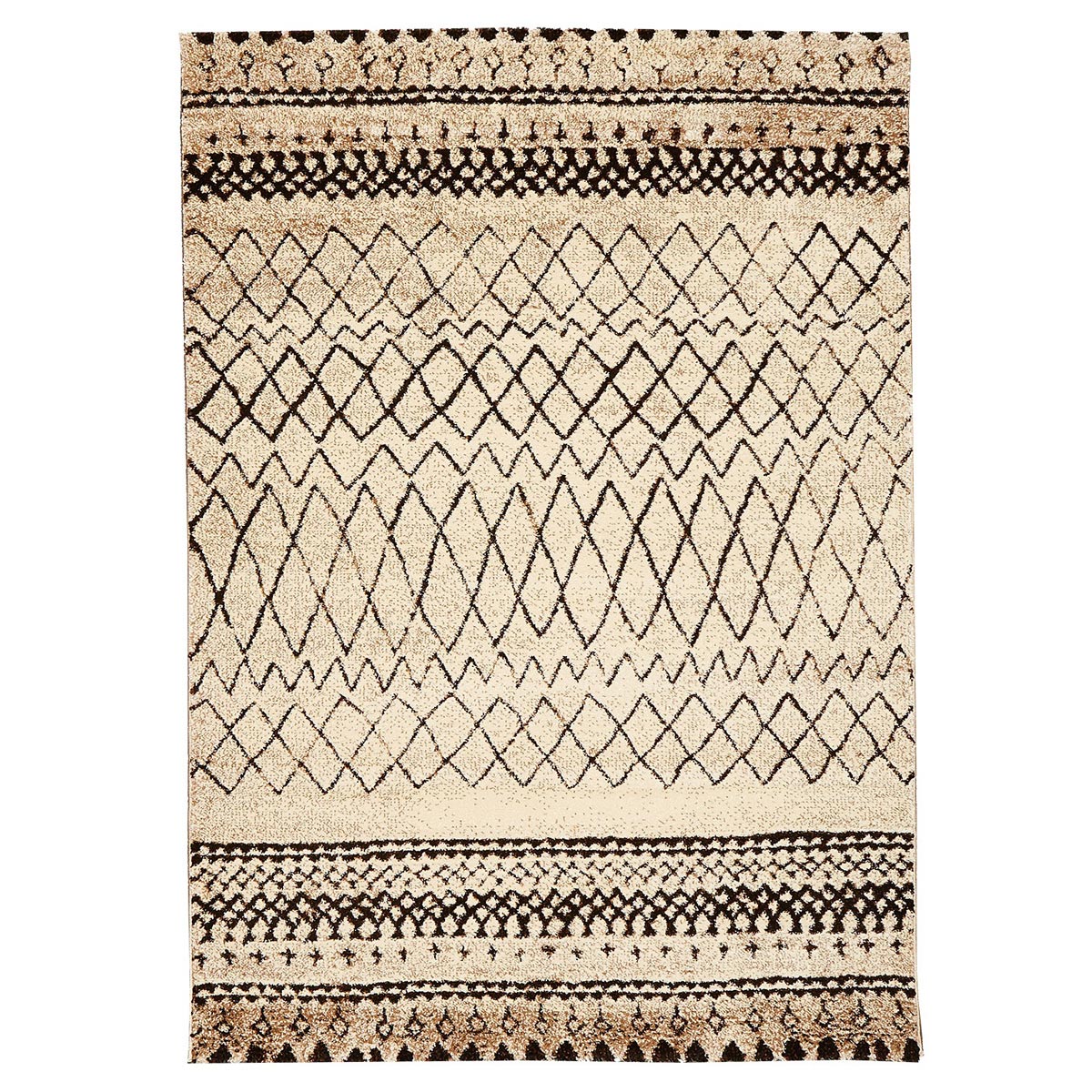 Tapis ethnique design en polypropylène Crème 80x150 MELILLA Tapis ethnique design en polypropylène Crème 80x150 MELILLA